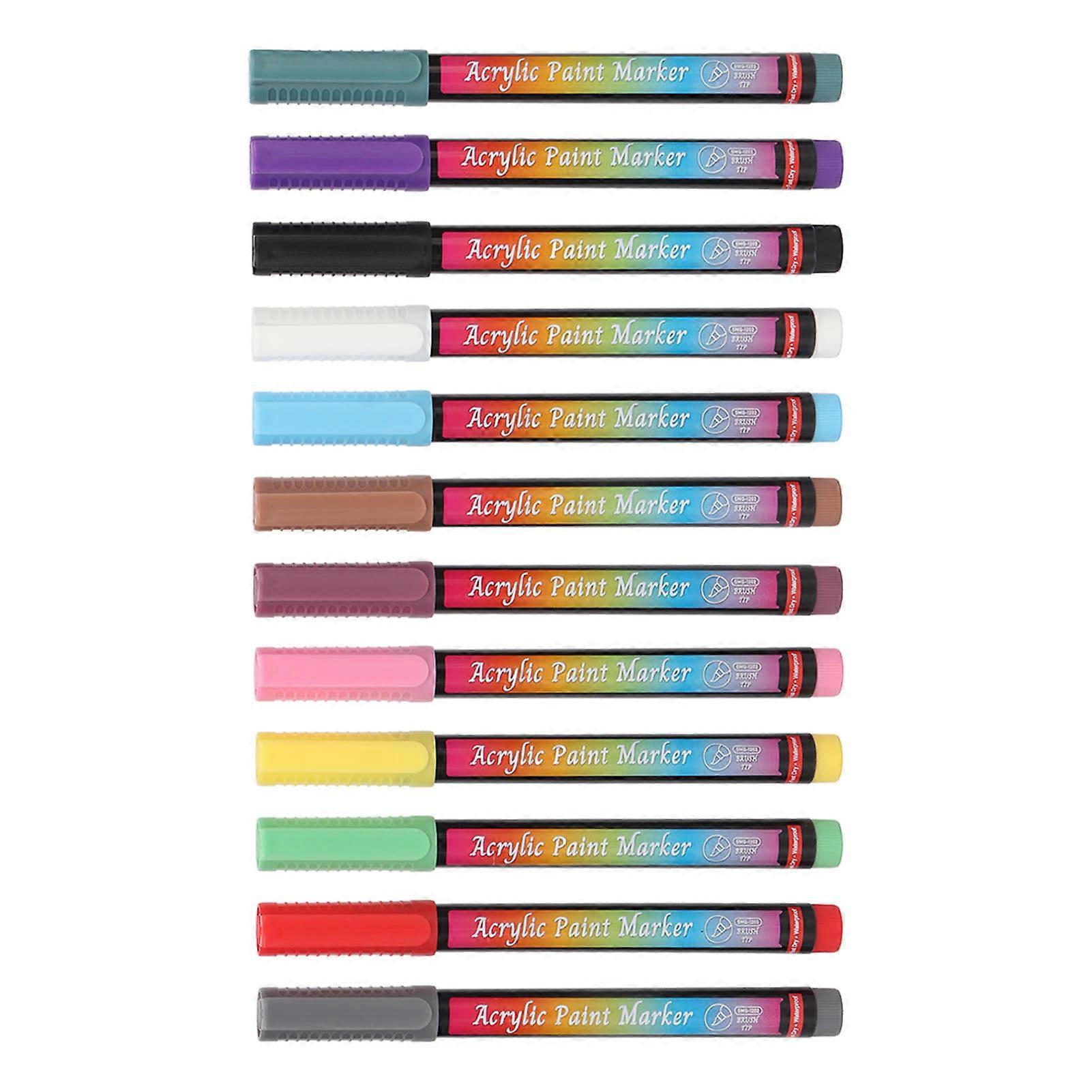 12PCS Nail Polish Pens Multiple Colors DIY Nail Point Graffiti Dotting Pen for Manicure Tools