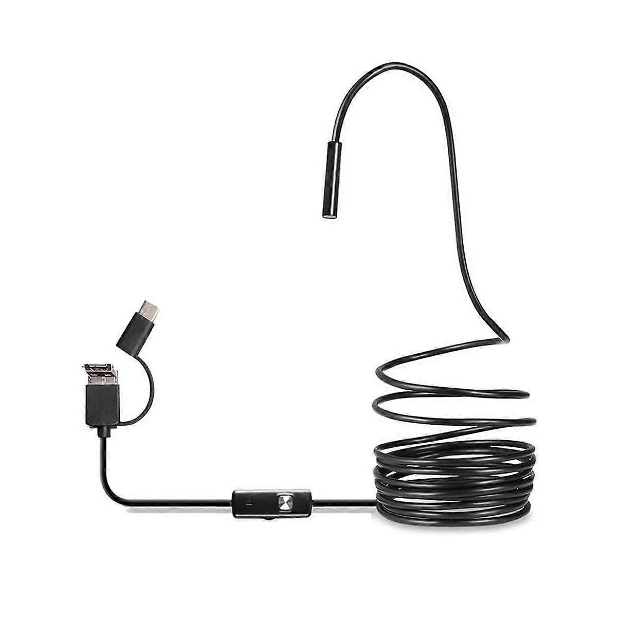 USB Endoscope Type C Borescope for OTG Android Phone 7mm Inspection Snake Camera,3.5M Hard Cable