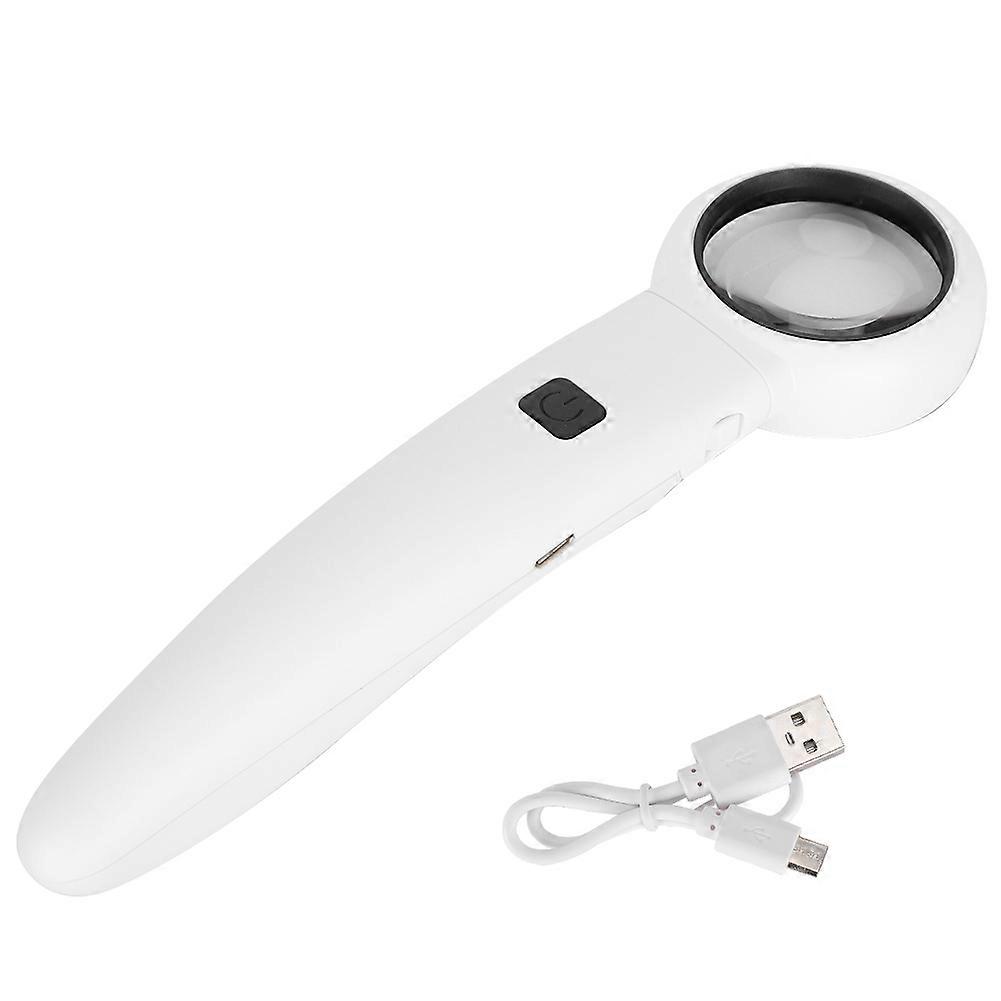 LED Magnifying Glass Set USB Charging Handheld Magnifier with Lights for Elderly
