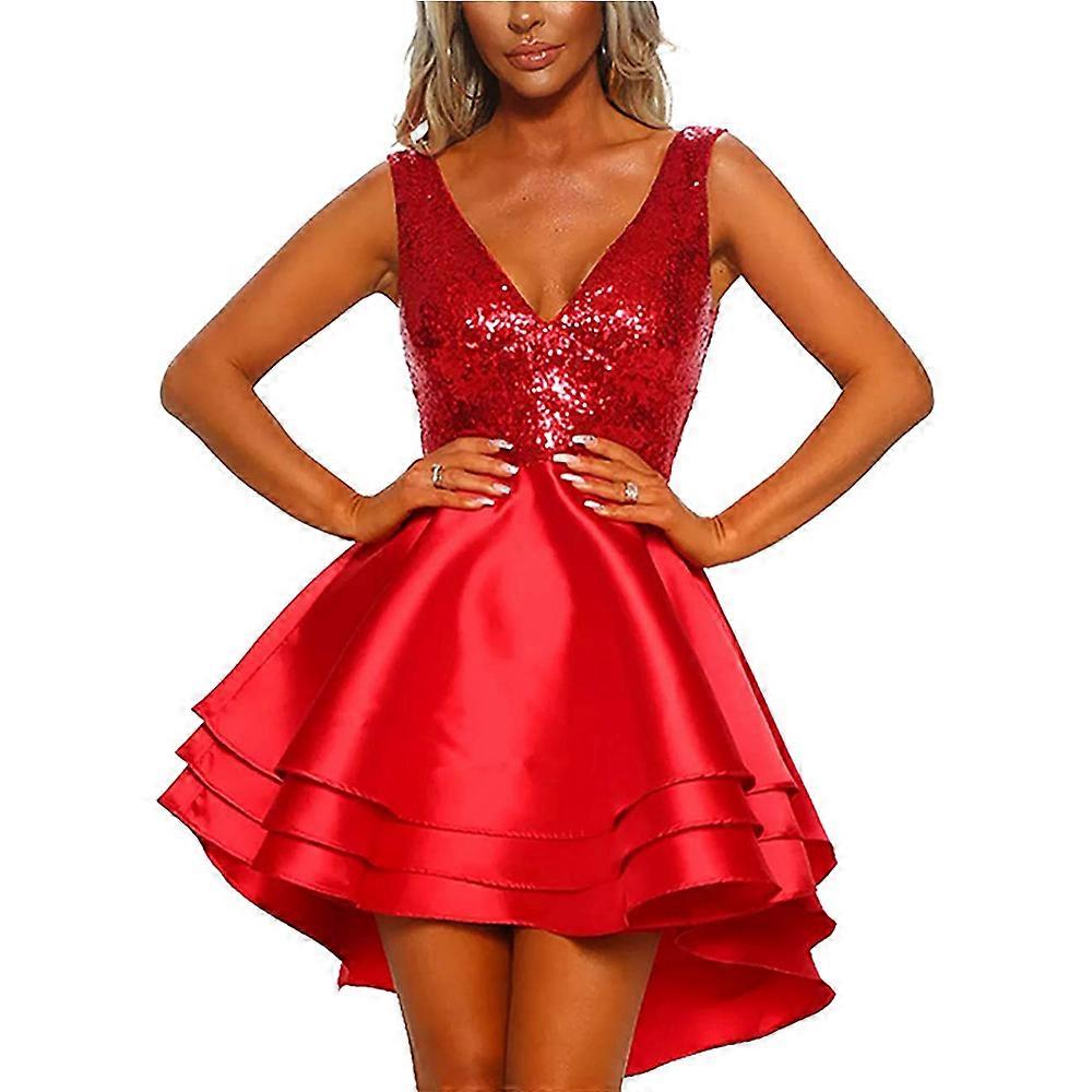 Abito A Trapezio Con Glitter E Scollo A V Per Le Donne