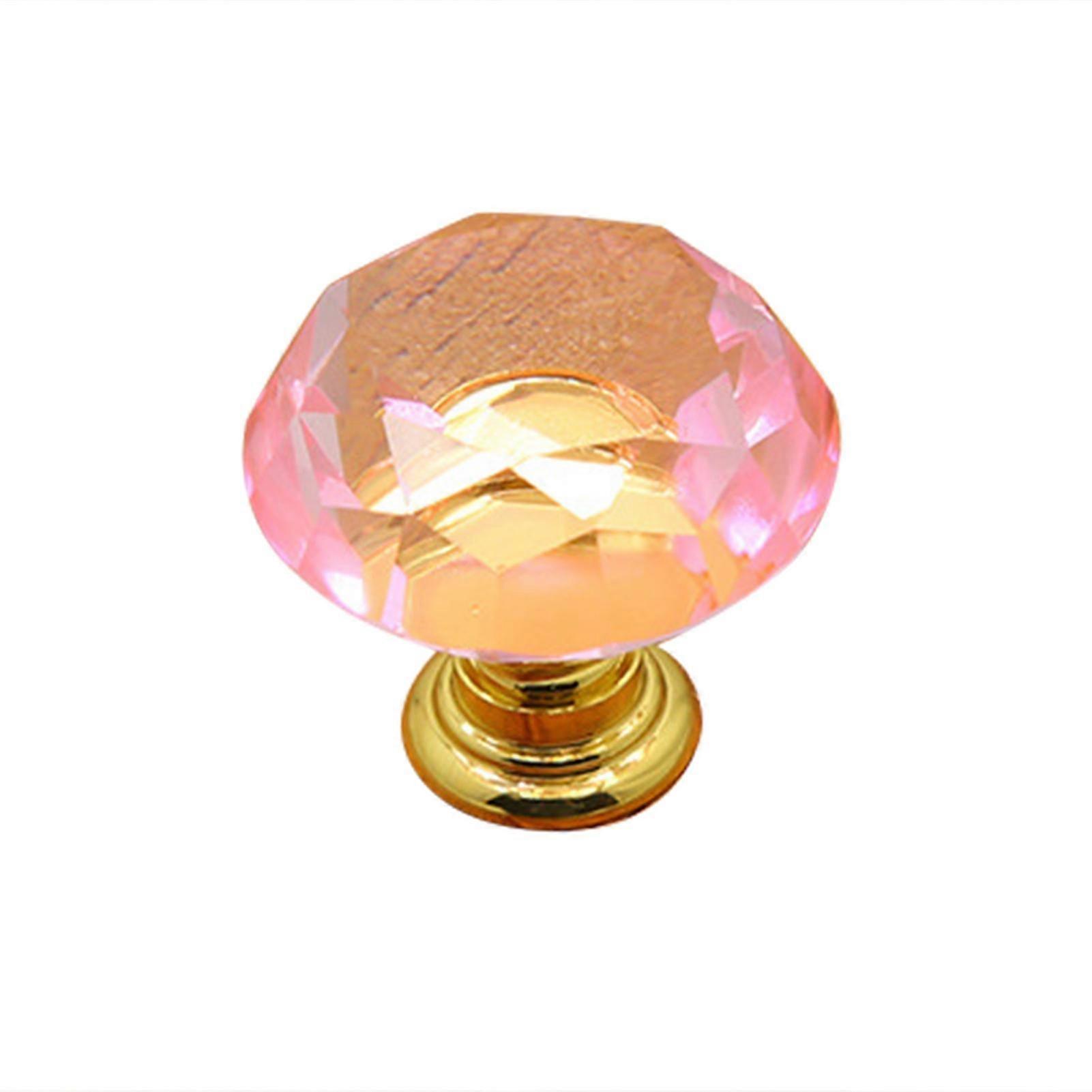 فو كريستال الباب مقبض الباب الماس الشكل متعدد الطبقات الطلاء الكهربائي سبائك الزنك 30mm ثقب واحد فو كريستال الزجاج مقبض سحب مع تحديد للأبواب المقصورة