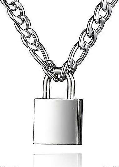 שרשרת מנעול שרשרת נעילה נירוסטה לגברים נשים כסף