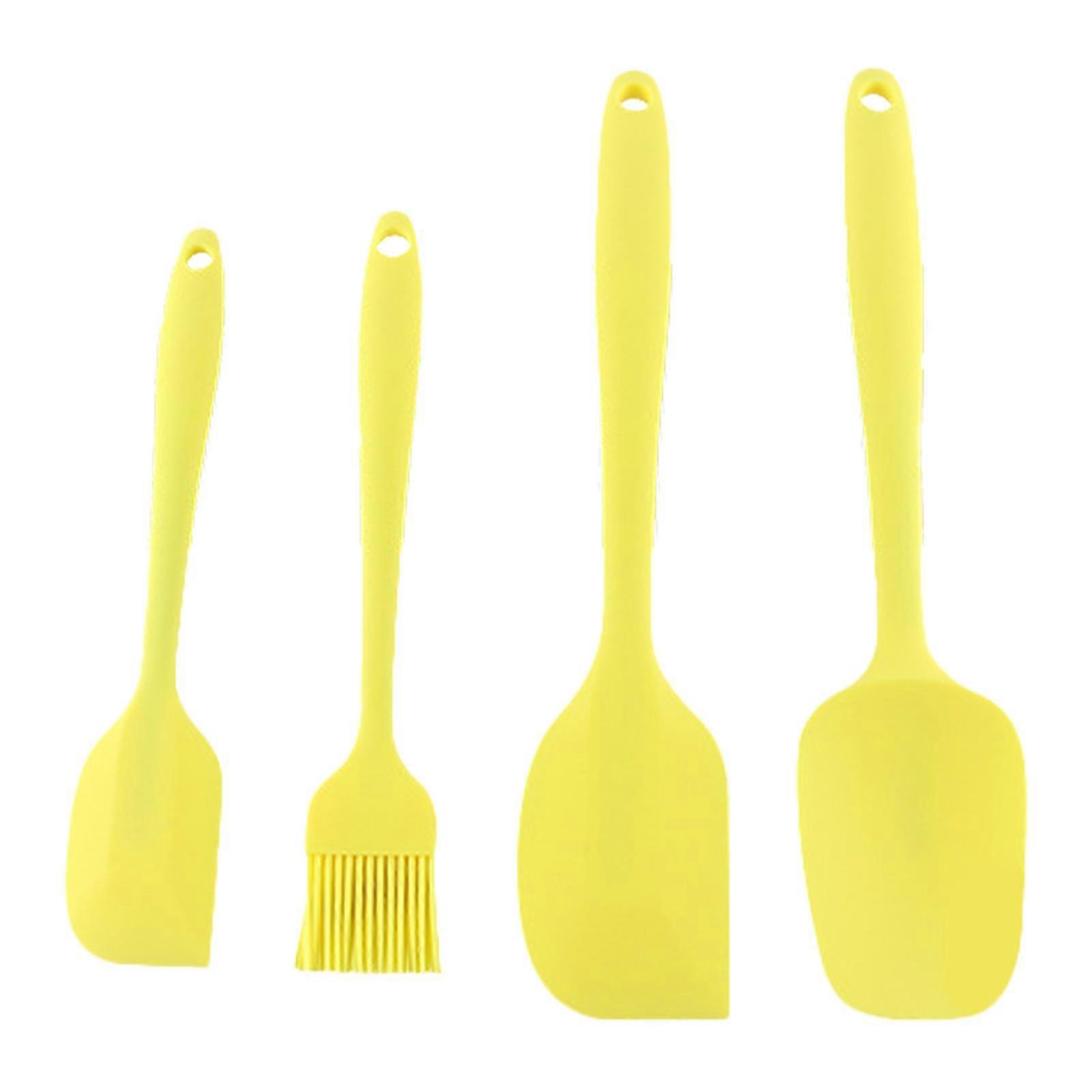 1 Set Spatula Set One-piece Design Heat Resistant Silicone Cream Flour Cake Baking Utensils Set For Cooking Jiyuge