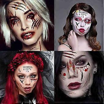 NiHome Halloween Tattoos – 40 Bögen Mit Realistischen Wunden & Narben Für Grusel-Make-up