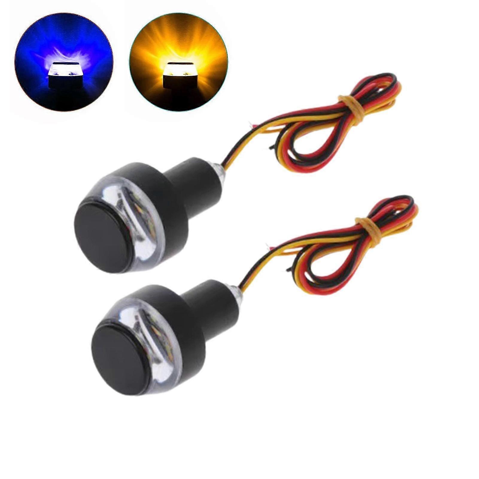 2pcs Universal Electric Scooter Handlebar End Motorcycle Turn Signal Light