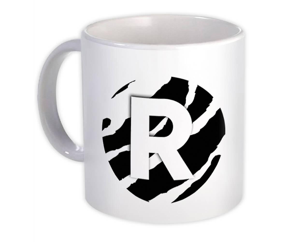 Hediye Kupa: Monogram Letter R Zebra