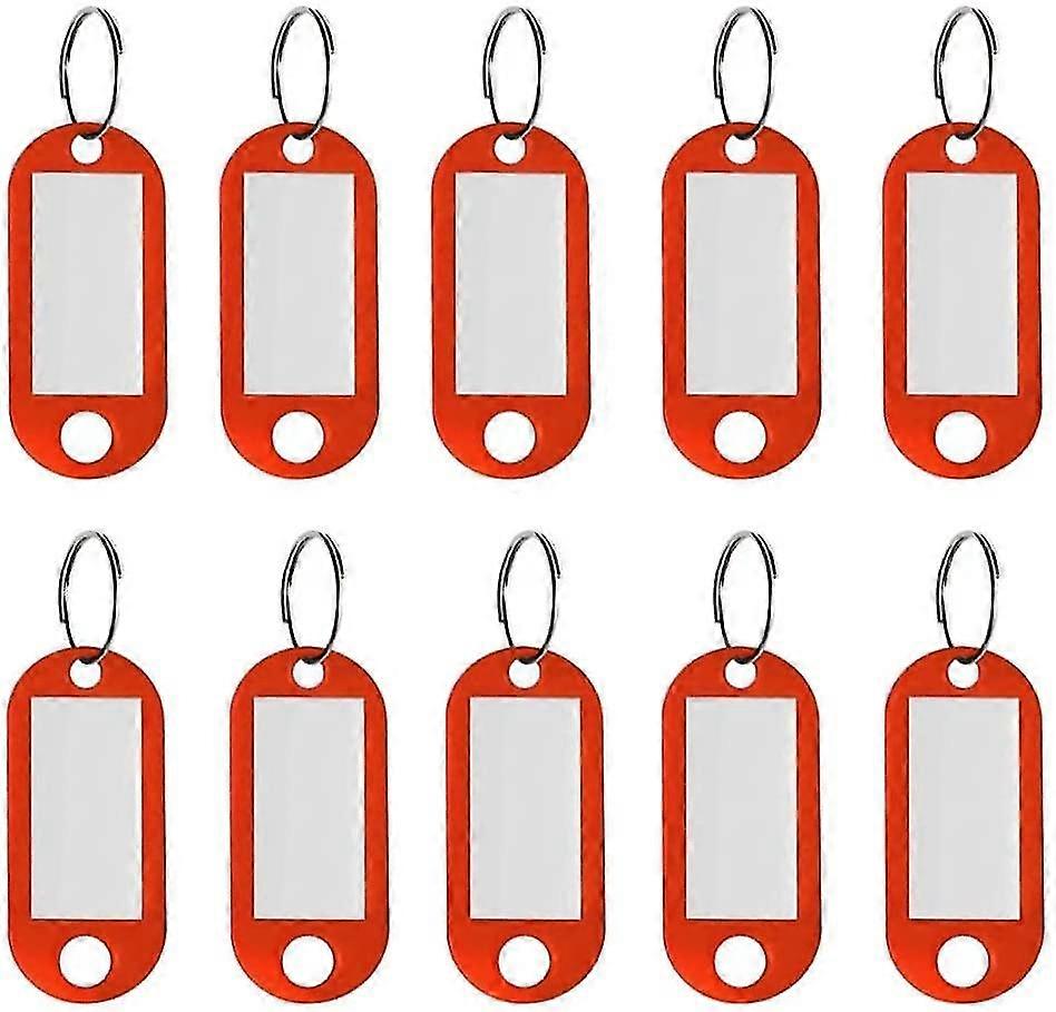 10 Pcs Plastic Key Tags With Split Ring Label Window, Keychain Id Name Tags, Keychainsblue