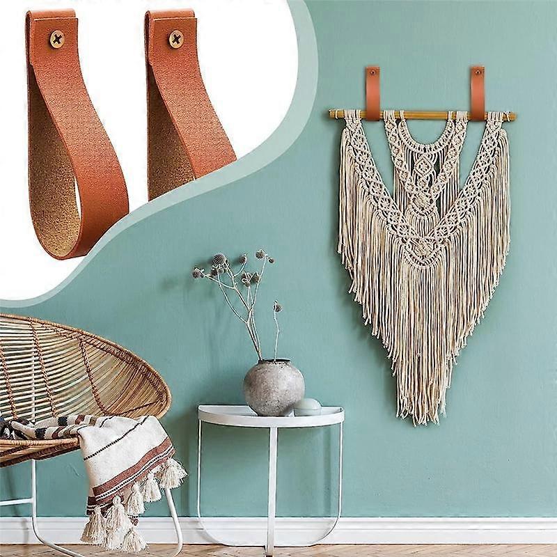 Curtain Rod Holder Bracket, Loop Strap for Wood Curtain Rod, Strap Wall Hooks for Hanging Towel Tapestry Canoe Paddle