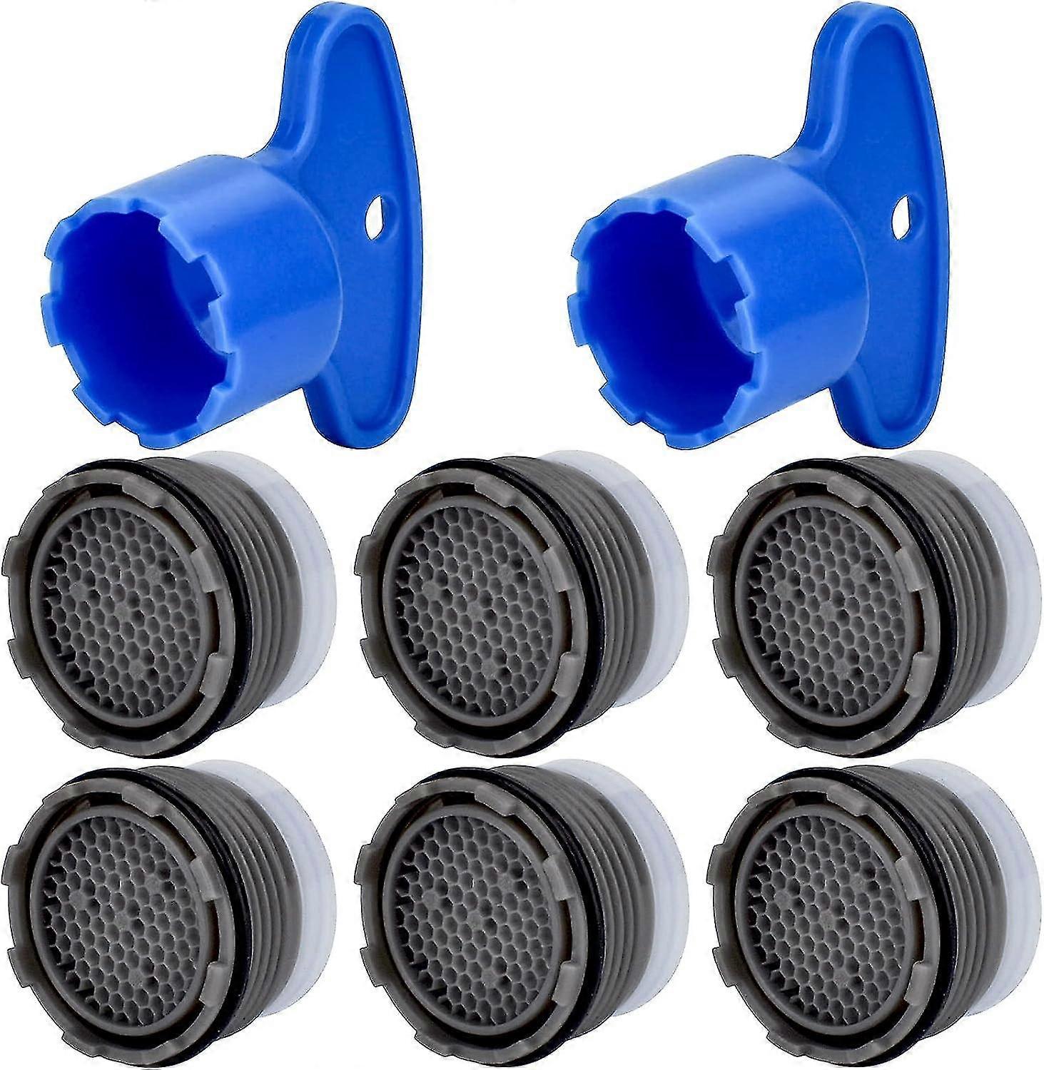 6 Pieces Faucet Cache Aerators With Faucet Aerator Removal Tool Water Saving Flow Restrictor Set Replacement Part For Bathroom Or Kitchen