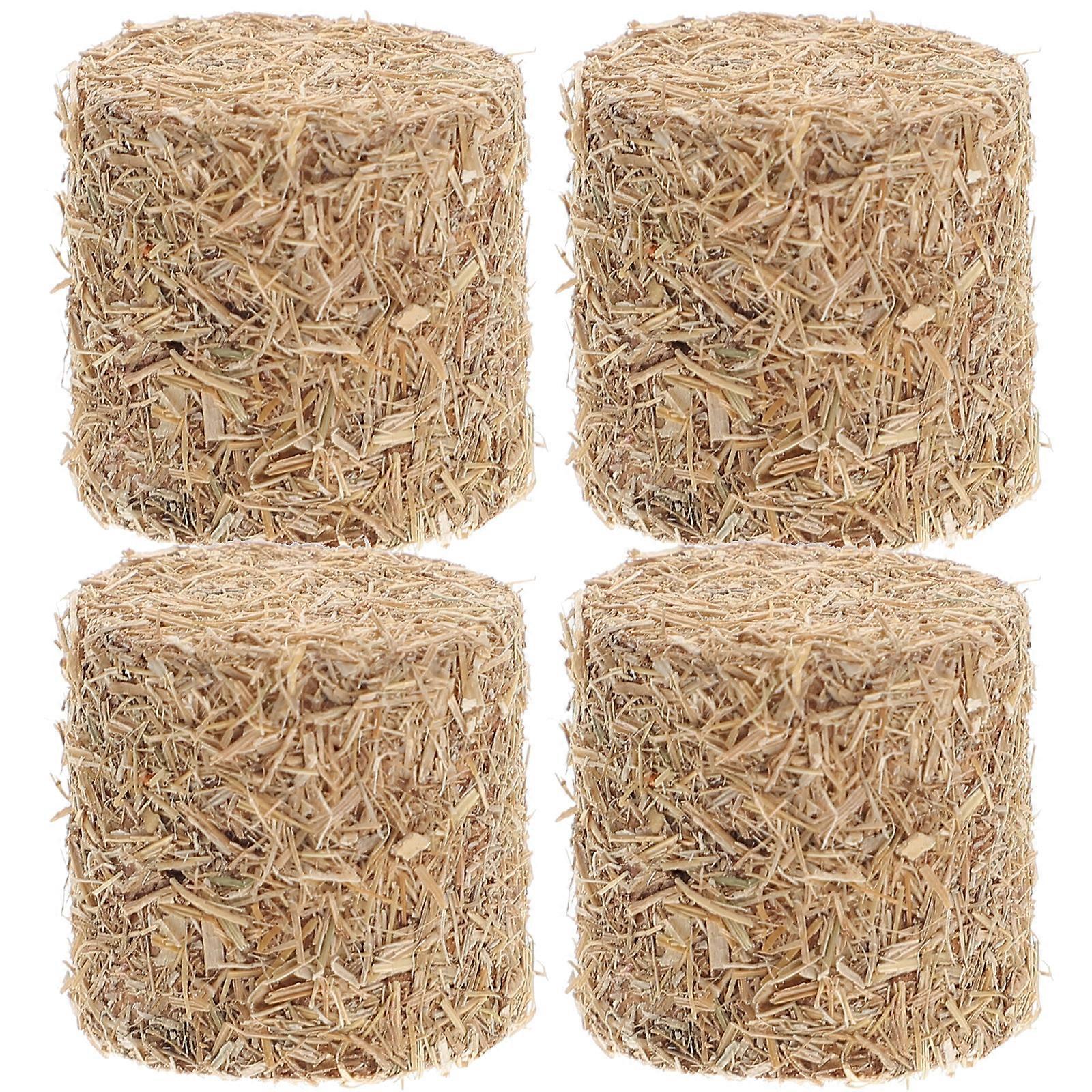 4Pcs Mini Hay Blocks Small Decorative Hay Table Decoration Rustic Room Decors