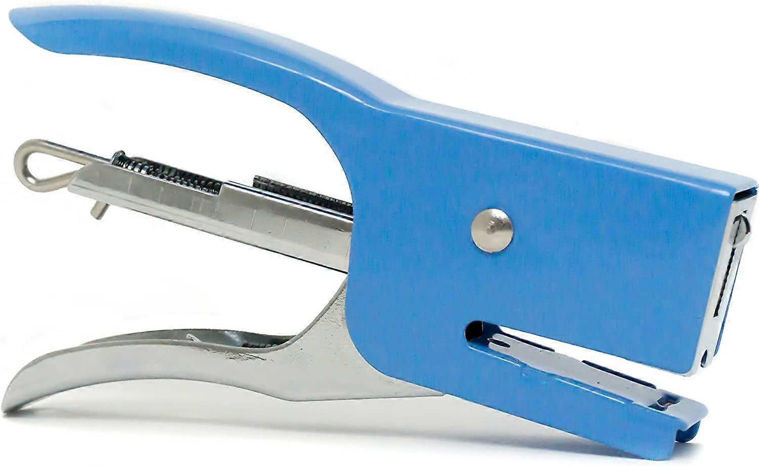 Letterpress Small Compact Happy Office Stapler 25 Sheet Capacity, Blue/Silver