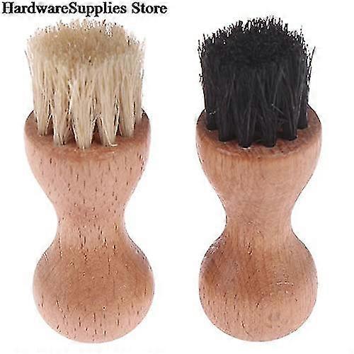 Portable Shoe Brush with Wood Handle for Leather Shoes Cleaning - Buffing Brush for Home and Supplies (Size: A)