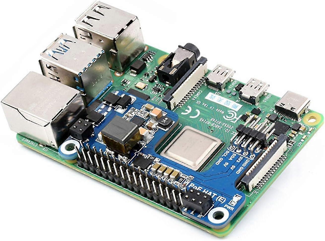 Raspberry Pi 3B+4B Power Supply Expansion Board PoE HAT (E) - Effortlessly Expand Projects for Beginners and Education