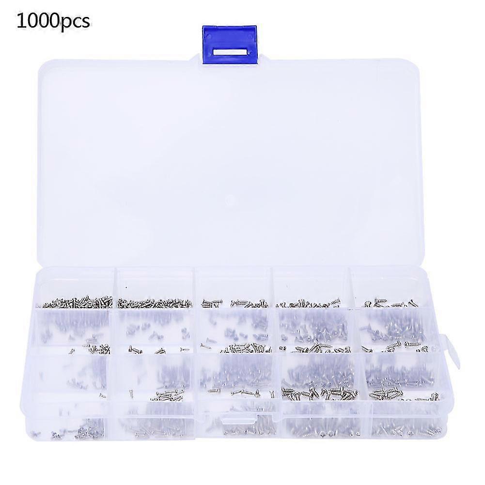 1000PCS Miniature Round Head Countersunk Self Tapping Screw Set - M1, M1.2, M1.4, M1.7