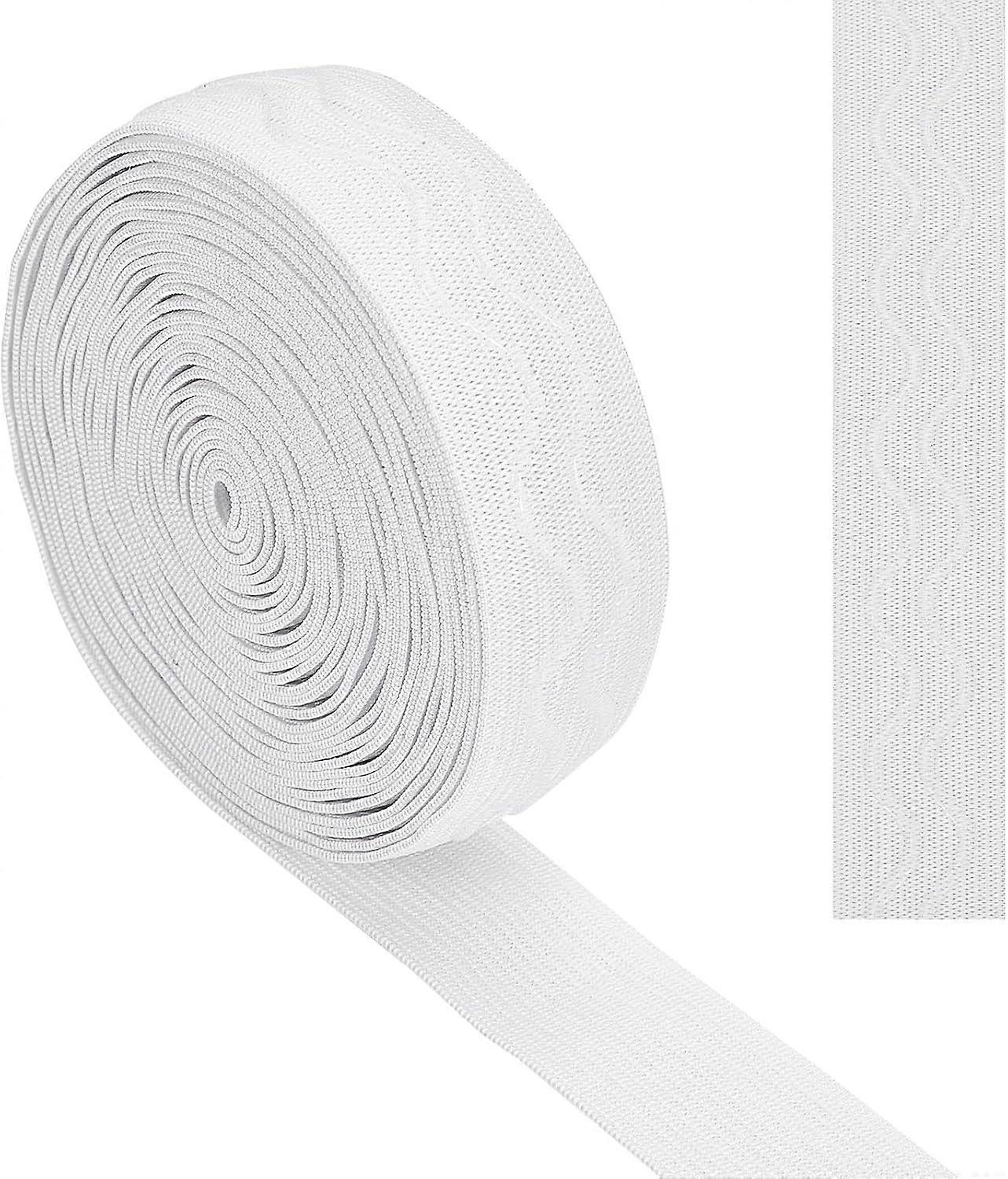 10Yds x1 Inch Silicone Backed Elastic Band Non-Slip Sewing Elastic Gripper Tape Waved Rubbers Elastic Belt Webbing Stretchy Wavy Ribbon Loop for Garme