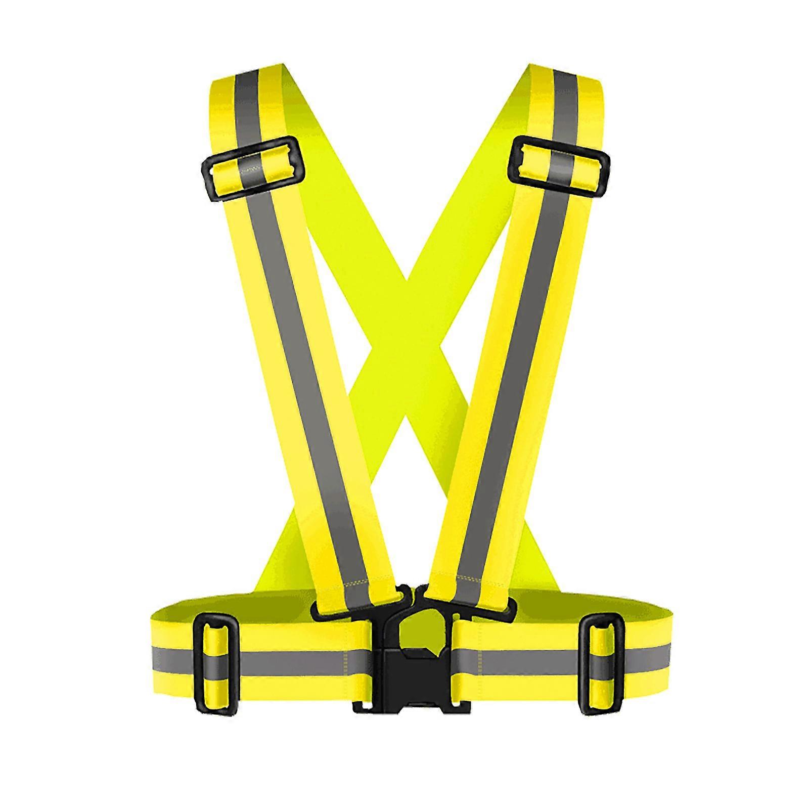 Adjustable Jog High Vis Safety Elastic Belt Jacket Strap Reflective Safety Vest