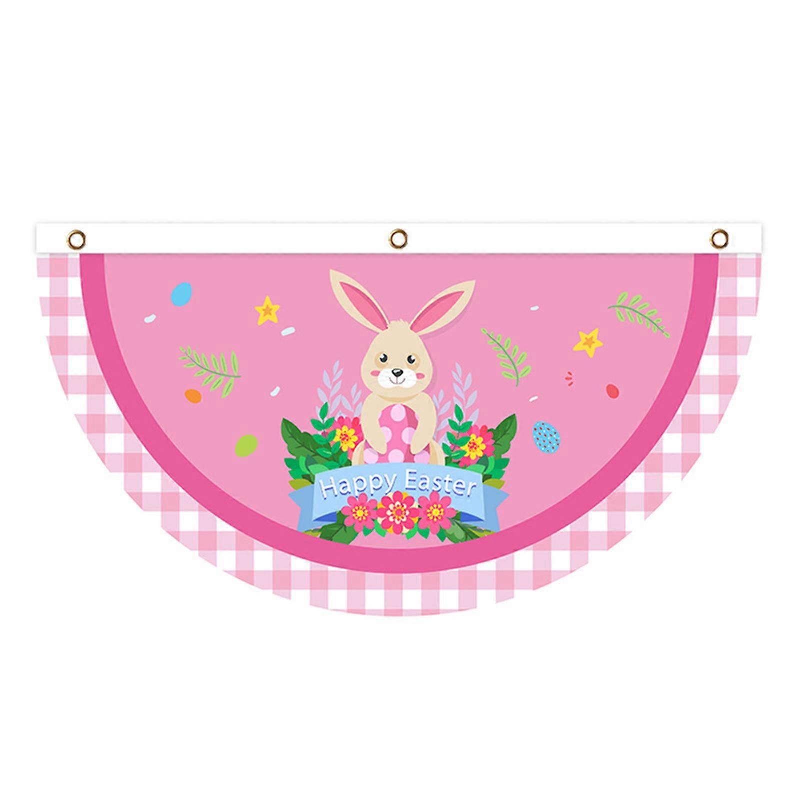 Easter Outdoor Polyester Fan-shaped Banner Flag Decoration Easter Drop Ornament