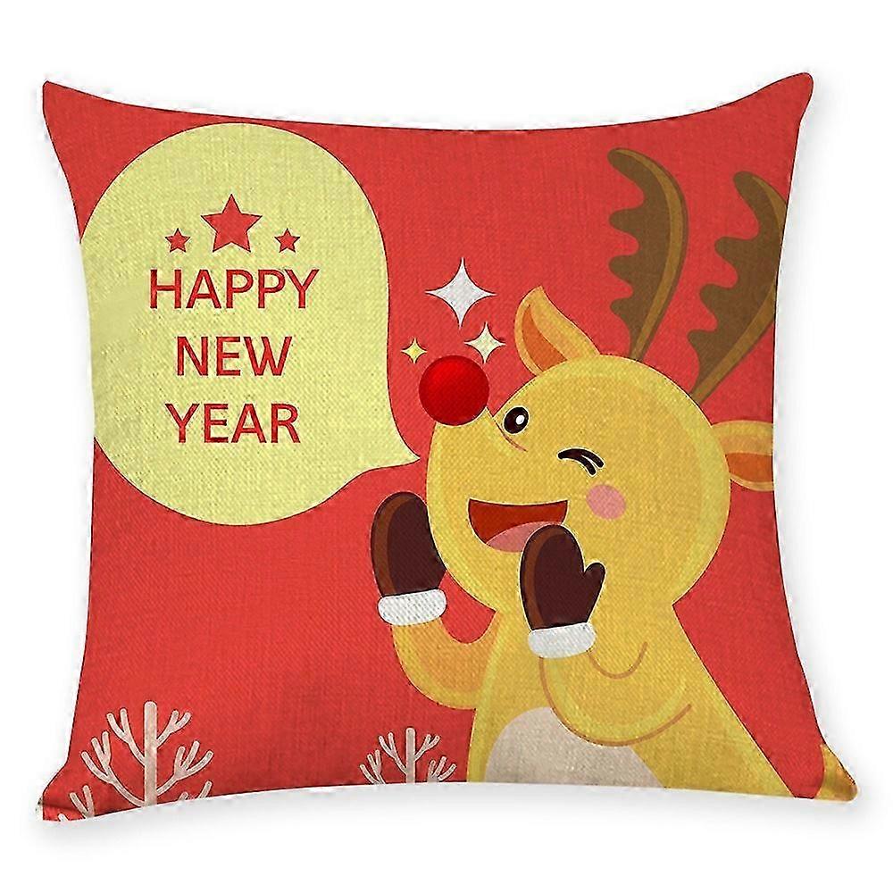 New Year Theme Pillow Cover