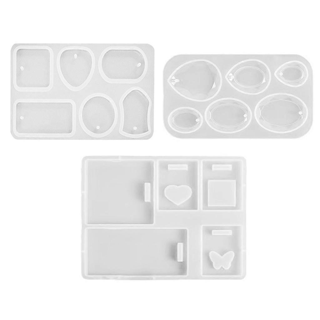 3 Pack Multi-Shapes Hand-Making Pendant Molds Keychain Moulds Silicone Material