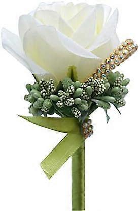 2 darab esküvői corsages művirág vőlegény vőlegények Corsages esküvői báli otthonhoz Királyi tejfehér