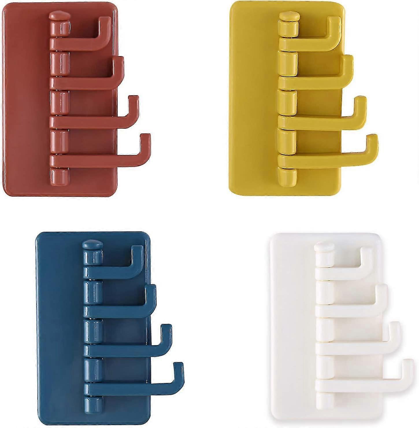 Self Adhesive Hooks Waterproof 4 Pack Swivel Hooks For Clothes Kitchen Bathroom Gift
