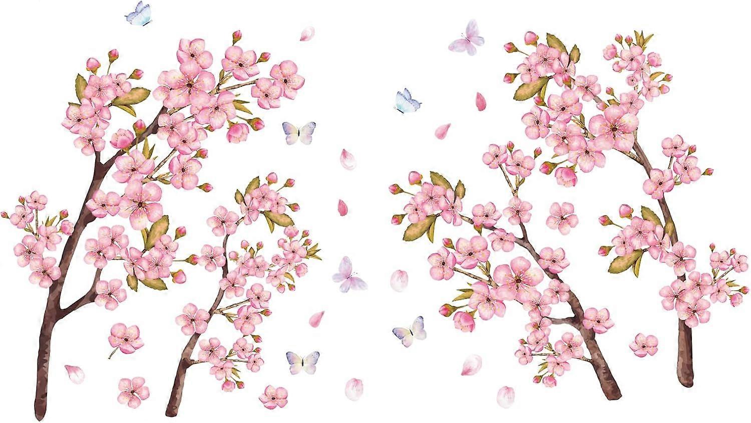 PVC Wall Stickers Wall Decoration Flower Pattern 1180x390mm 2 sheets/set