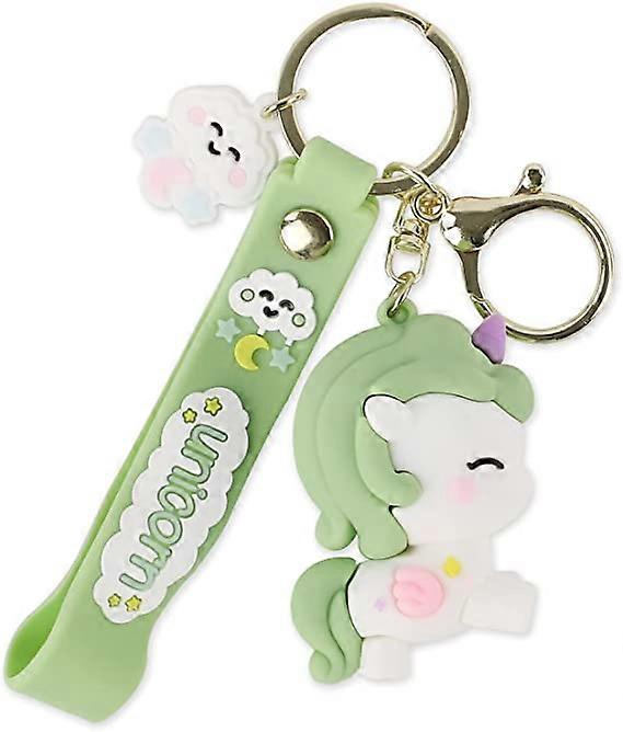 hpwzlmf Unicorn Keychain - Cute Cartoon Soft Silicone Key Chain Wristband,Kawaii Animal Key Ring Backpack Unicorns Keychains
