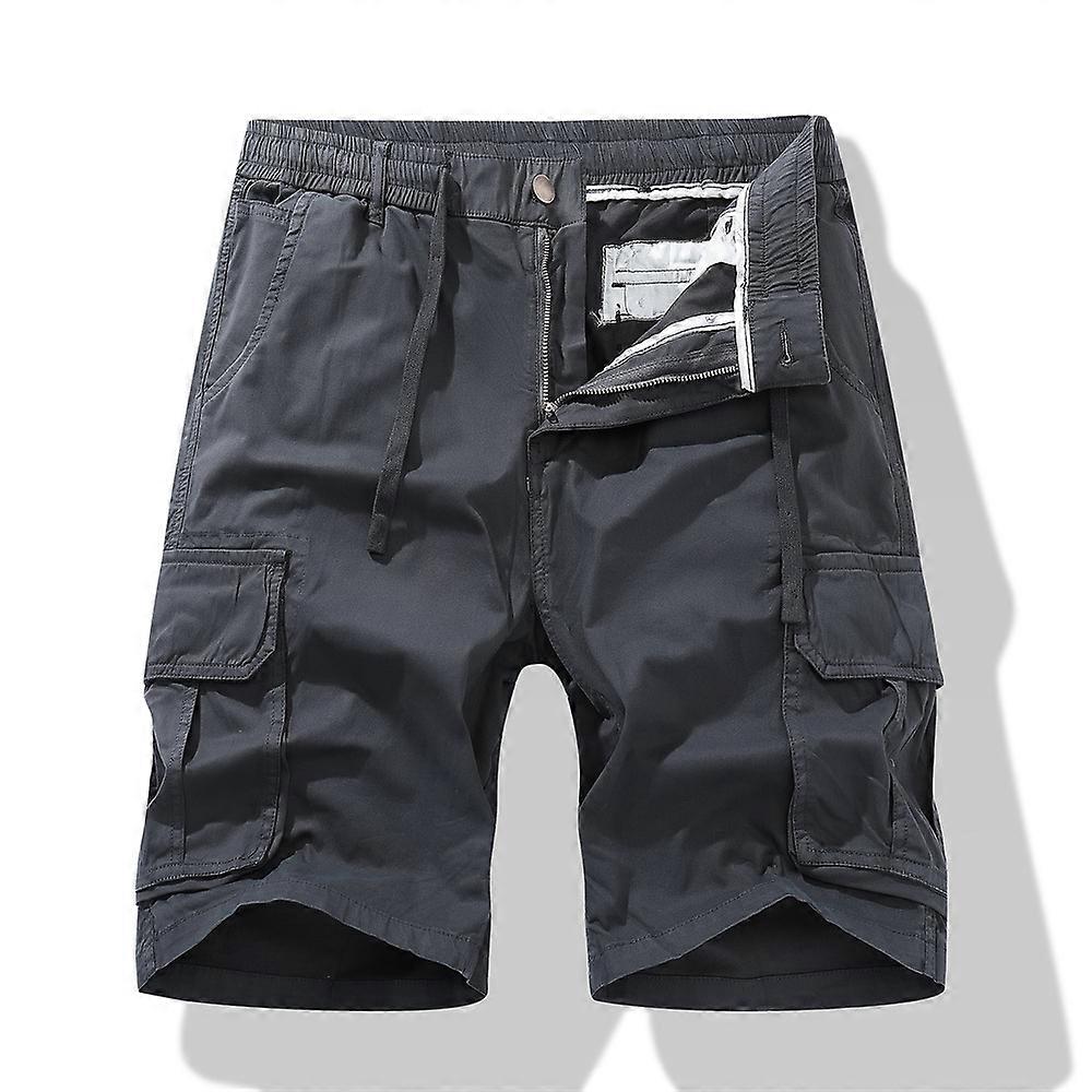 Shorts Men Men's Cargo Shorts Plus Size Elastic Waist Drawstring Cargo Short Pants Lightweight Zipper Button Multi