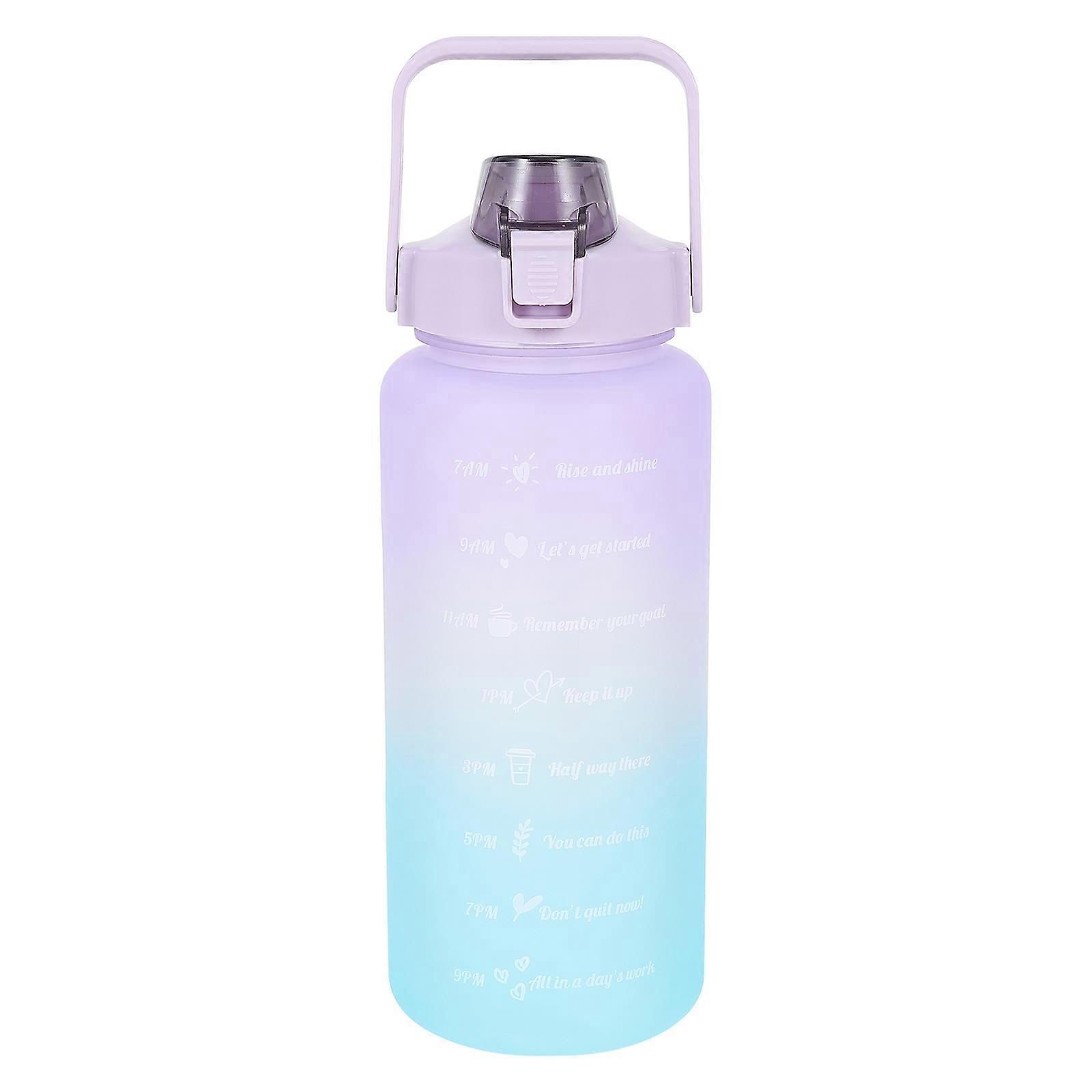 Water Bottle Gradient Color Drinking Bottle Portable Water Juice Holder with Handle