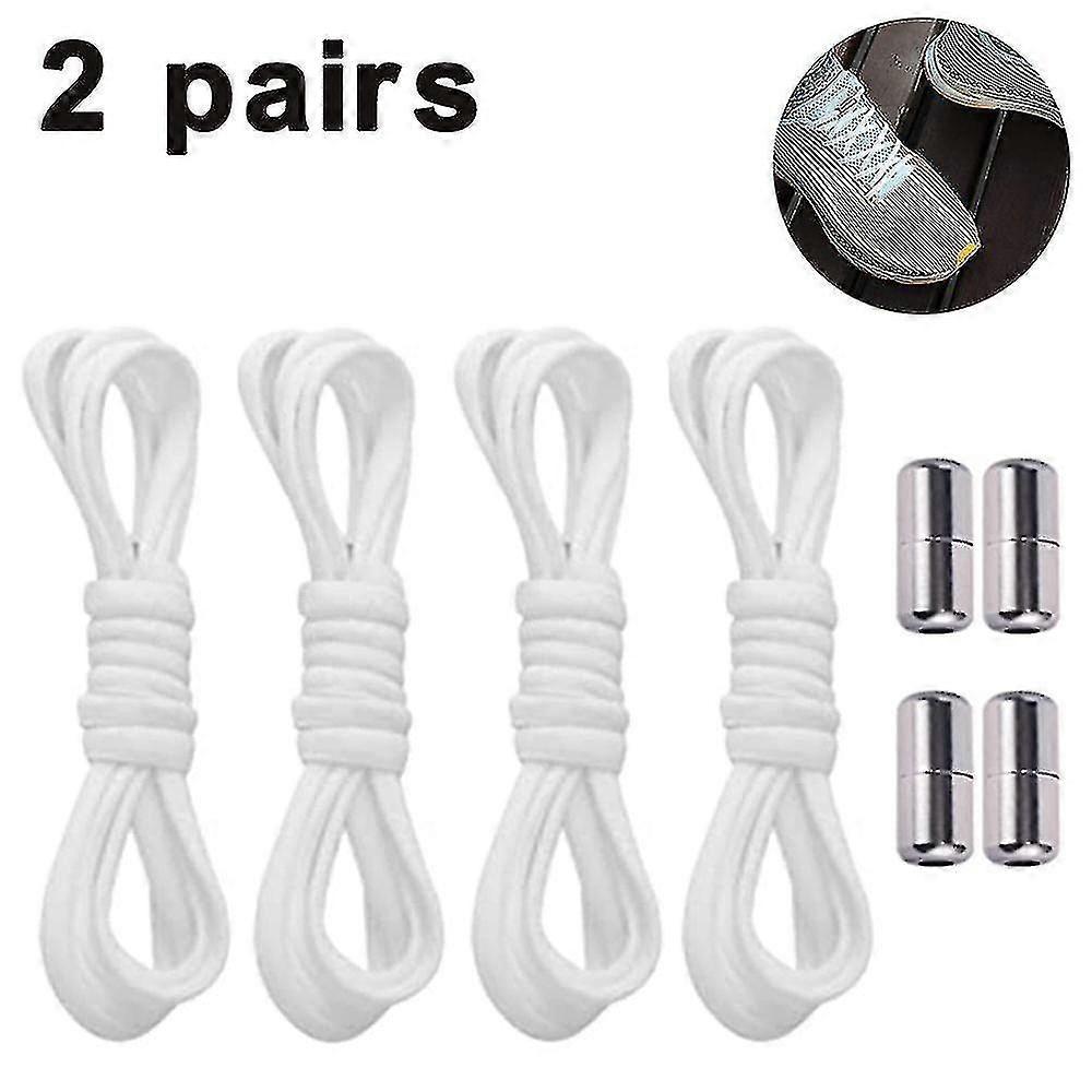 2pairs Elastic No Tie Shoe Laces For Adults,kids,elderly,with Elastic