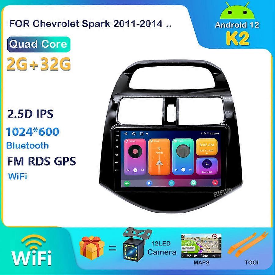 Android 12 Car Radio Player For Chevrolet Spark 2011-2014 Navigation GPS WIFI Carplay Stereo Auto 6G 128G 1280*720P No DVD