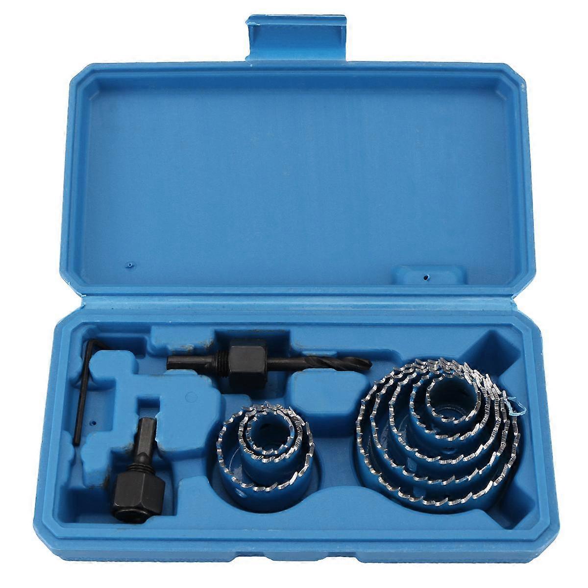 11pcs/Set Hole Saw Cutting Set Kit 19-64mm Wood Metal Alloys Circular Round with Case Woodworking Hole Opener