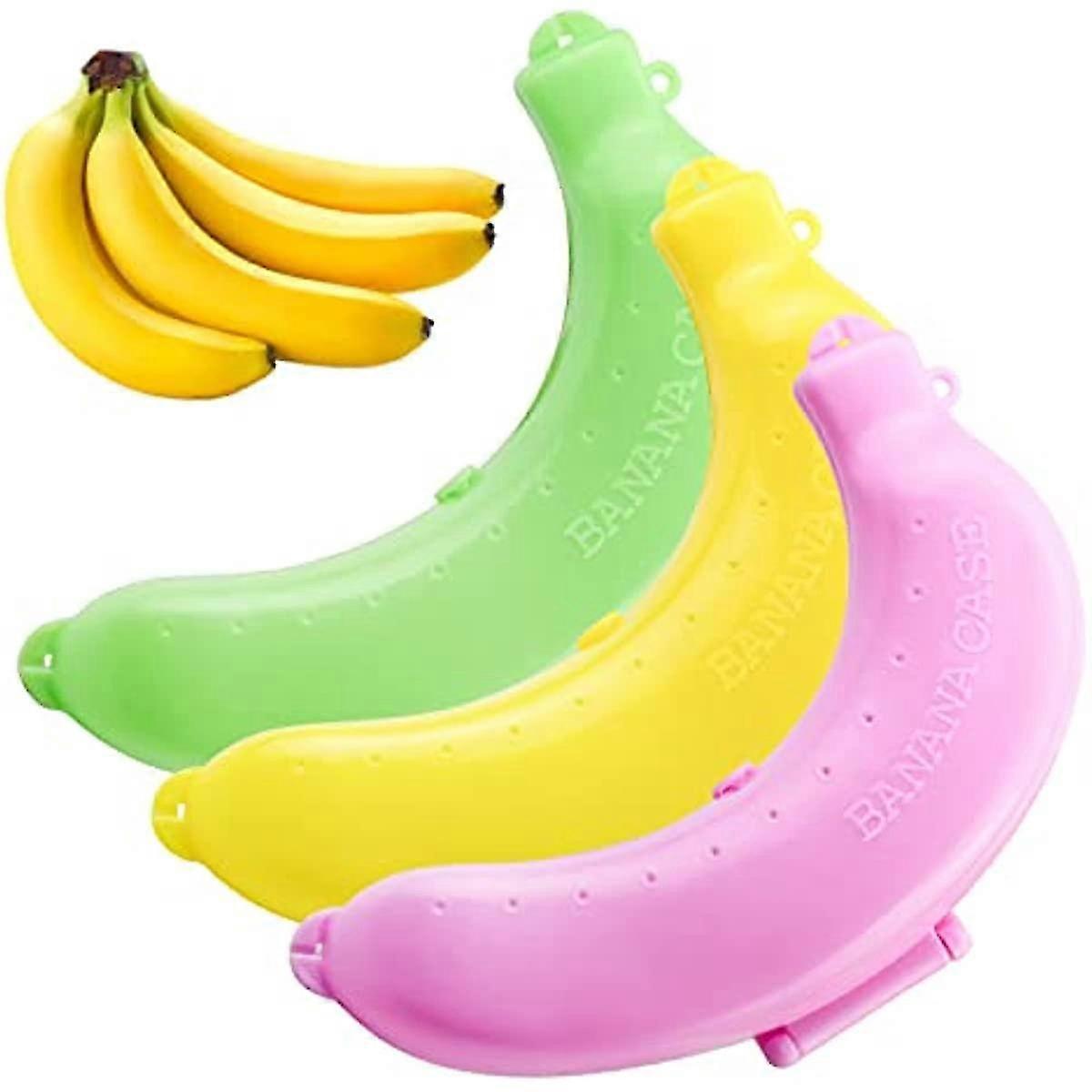 3 Pcs Banana Case Interesting Banana Protector Storage Box Reusable Banana Guard Case Banana Storage Container Big Banana Saver For Outdoor Travel Fru