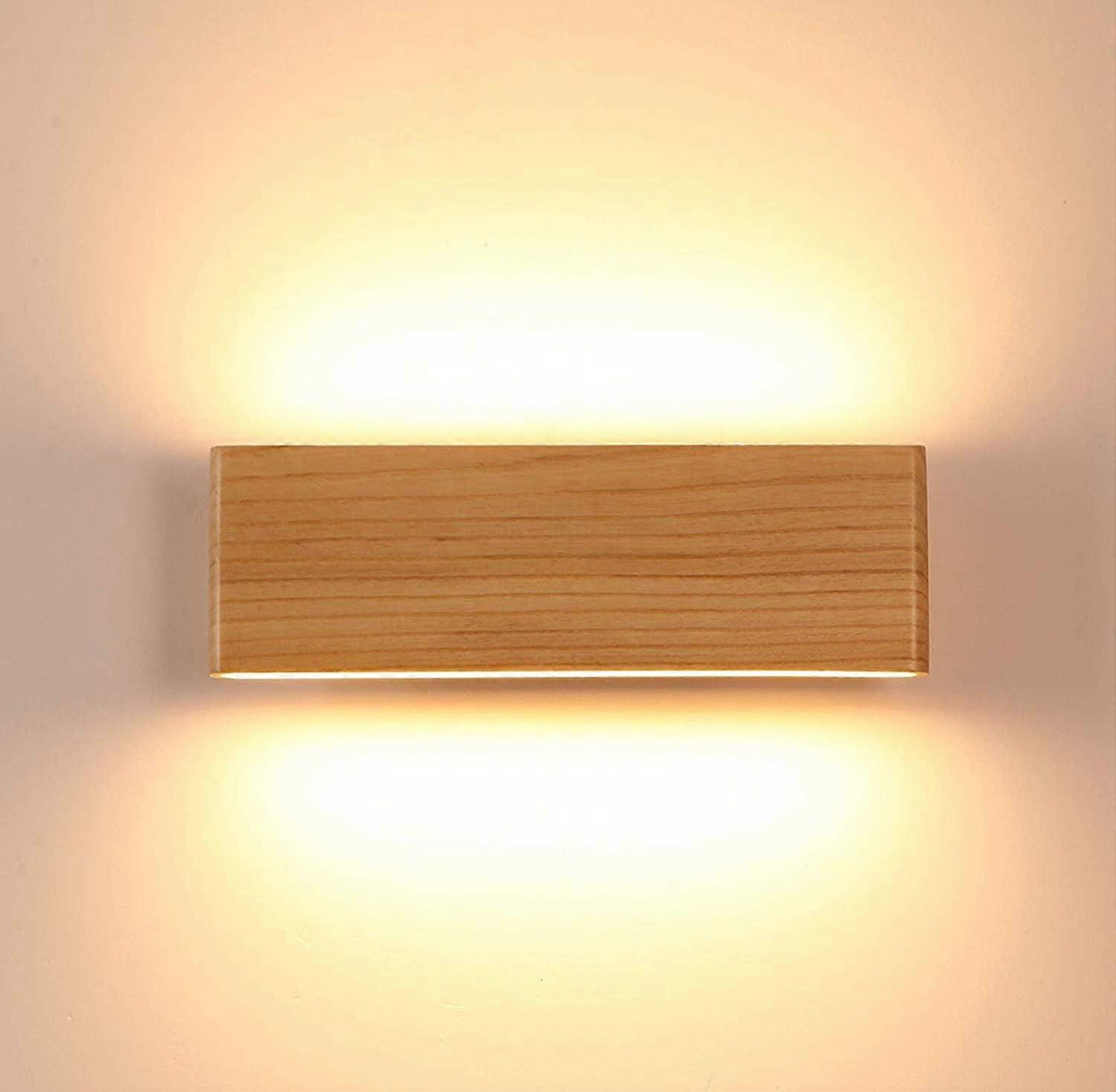 Wall Light, Creative LED Simple Solid Wood Wall Light, Base for Bar, Bedroom, Kitchen, Restaurant, C
