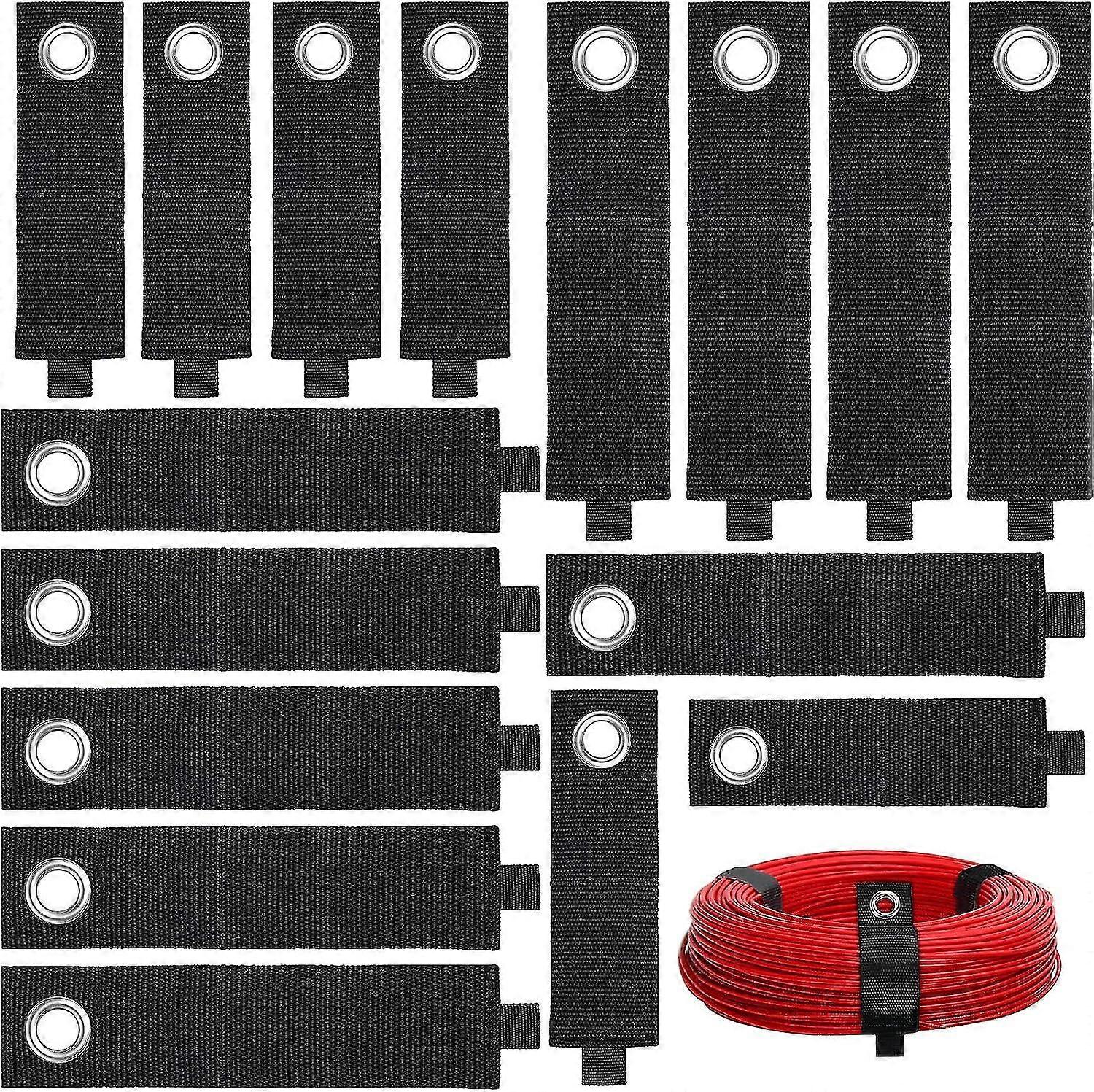 16 Pieces Heavy Duty Storage Strap Extension Cable Rack Organizer Hook And Loop Adjustable Cable Ties