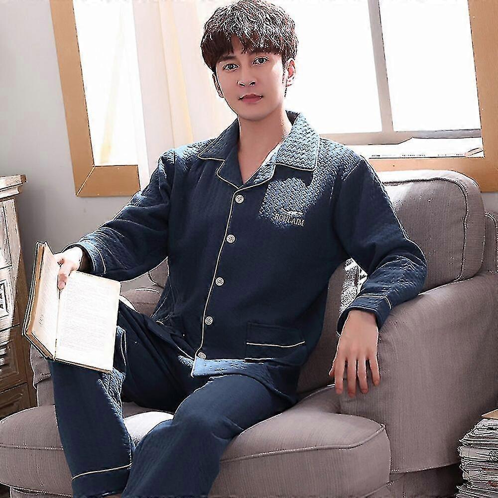 Hiver Hommes Pyjama Sets Thick Intervals Coton Haute Qualité