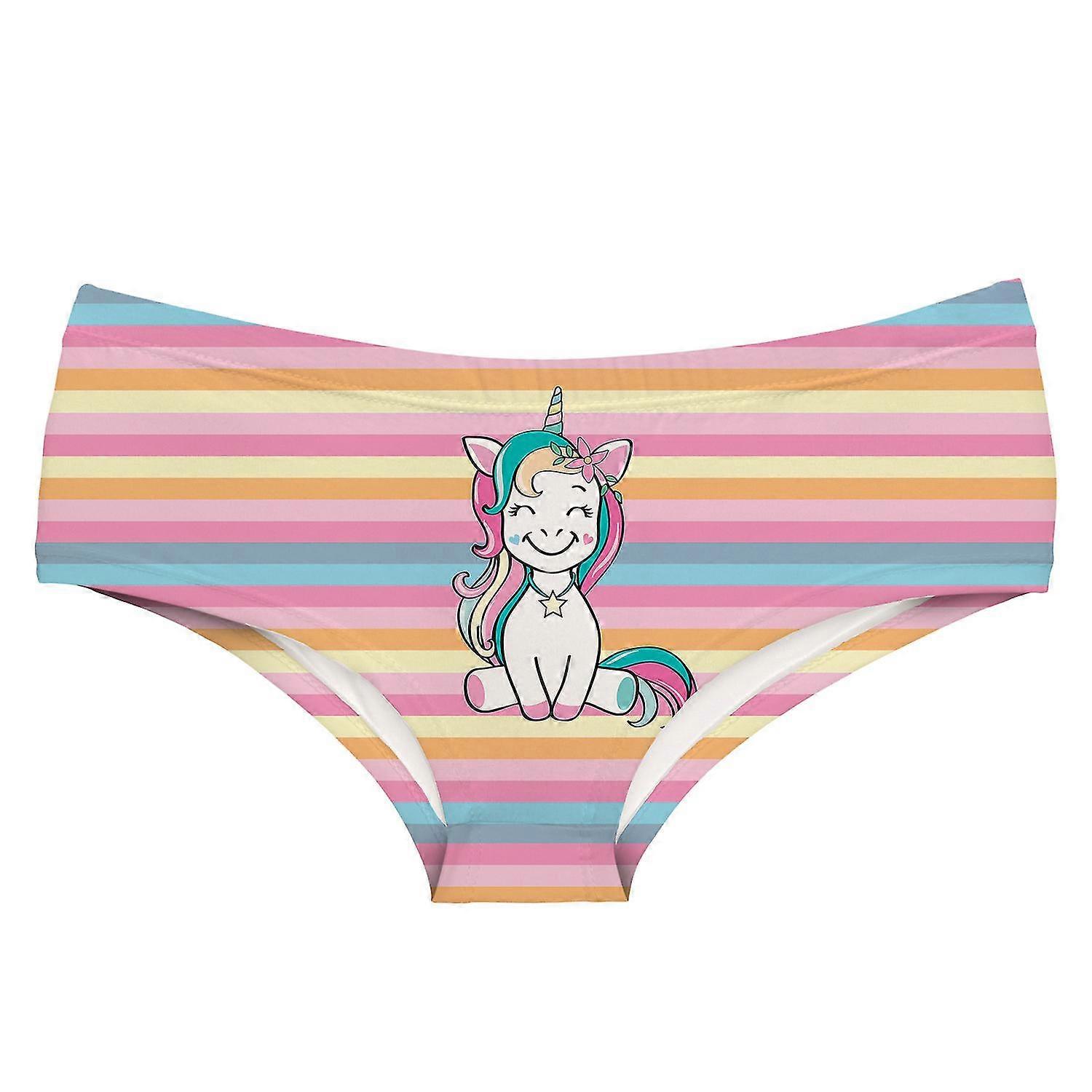 Unicorn Printed Seamless Breathable Women's Briefs Low Waist Sexy Triangle