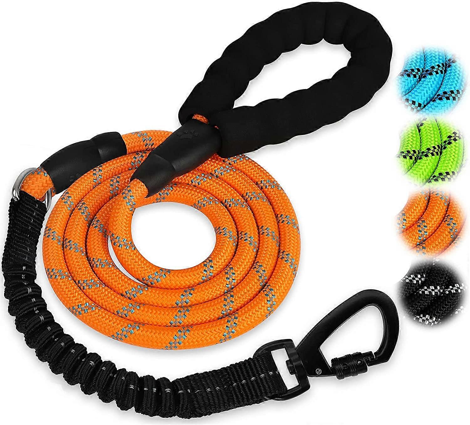5FT-1/2''Heavy Duty Dog Leash with Bungee Dog Leashes and Highly Reflective Threads,Strong Dog Leash for Small Medium and Large Dogs