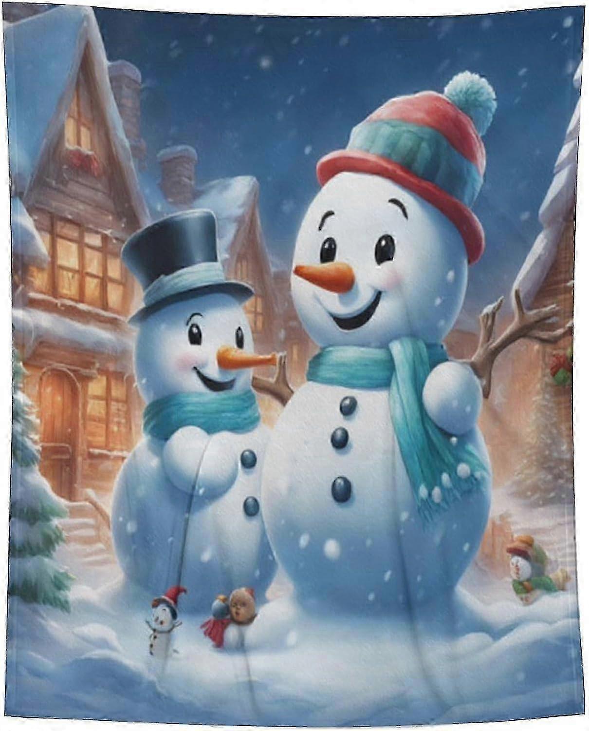 t2589 Cobertor Papagaio Branco Cobertor Super Macio Cobertor de Microfibra Macio Cobertor de Viagem Aconchegante Fofo Fuzzy Cobertor de Boneco de Neve bn2589
