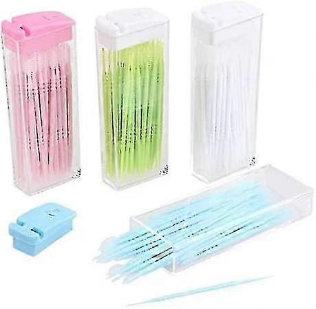 Brush Toothpick 200 Pcs Pack Plastic Poke Head 4 Box In Package