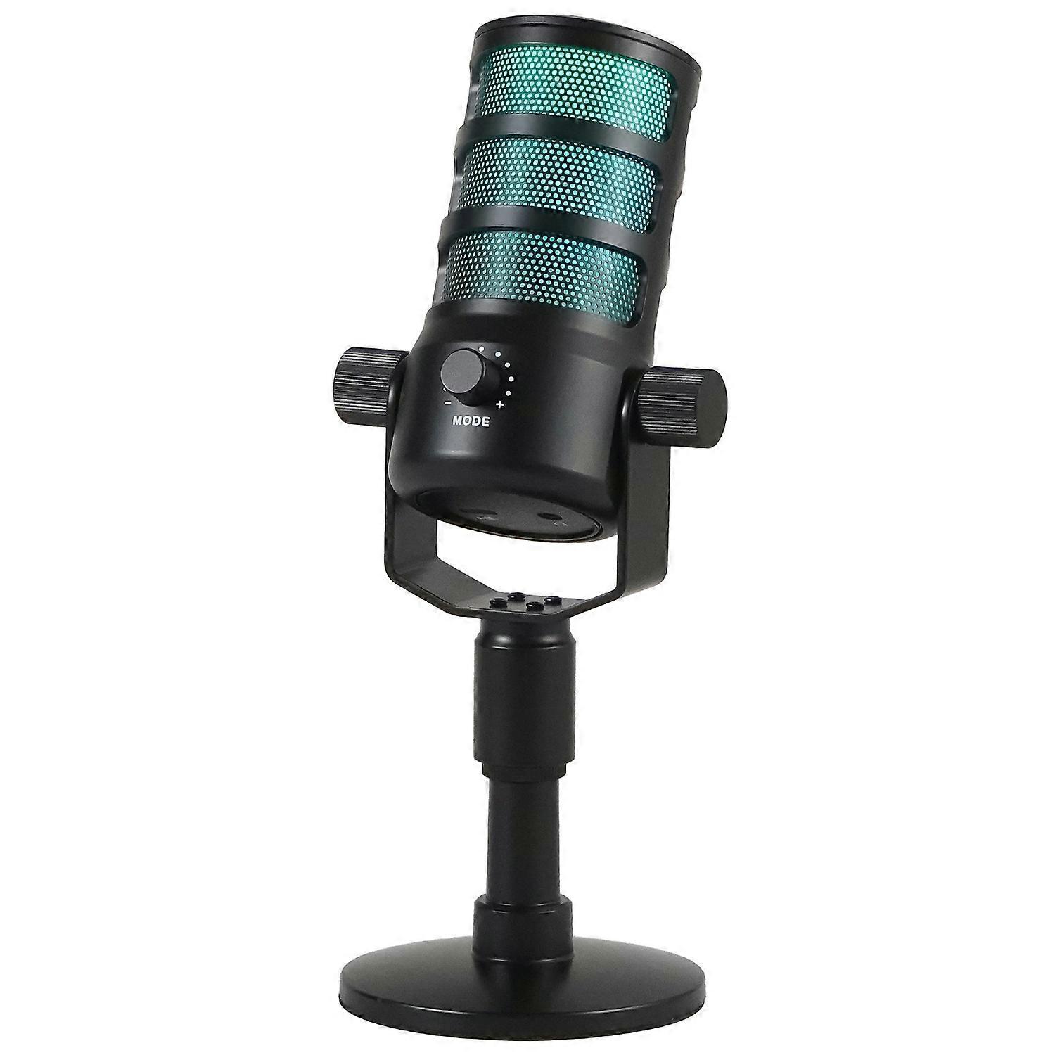 PDO Noise Reduction Microphone with RGB Light for Live Streaming Gaming Karaoke Desktop Mic