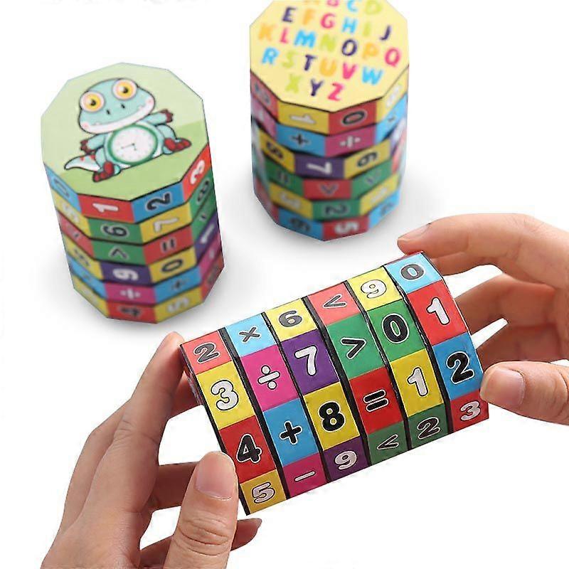 Puzzle Early Education Arithmetic Addition Subtraction Multiplication Division Removable Cylindrical Number Cube Plastic Cube