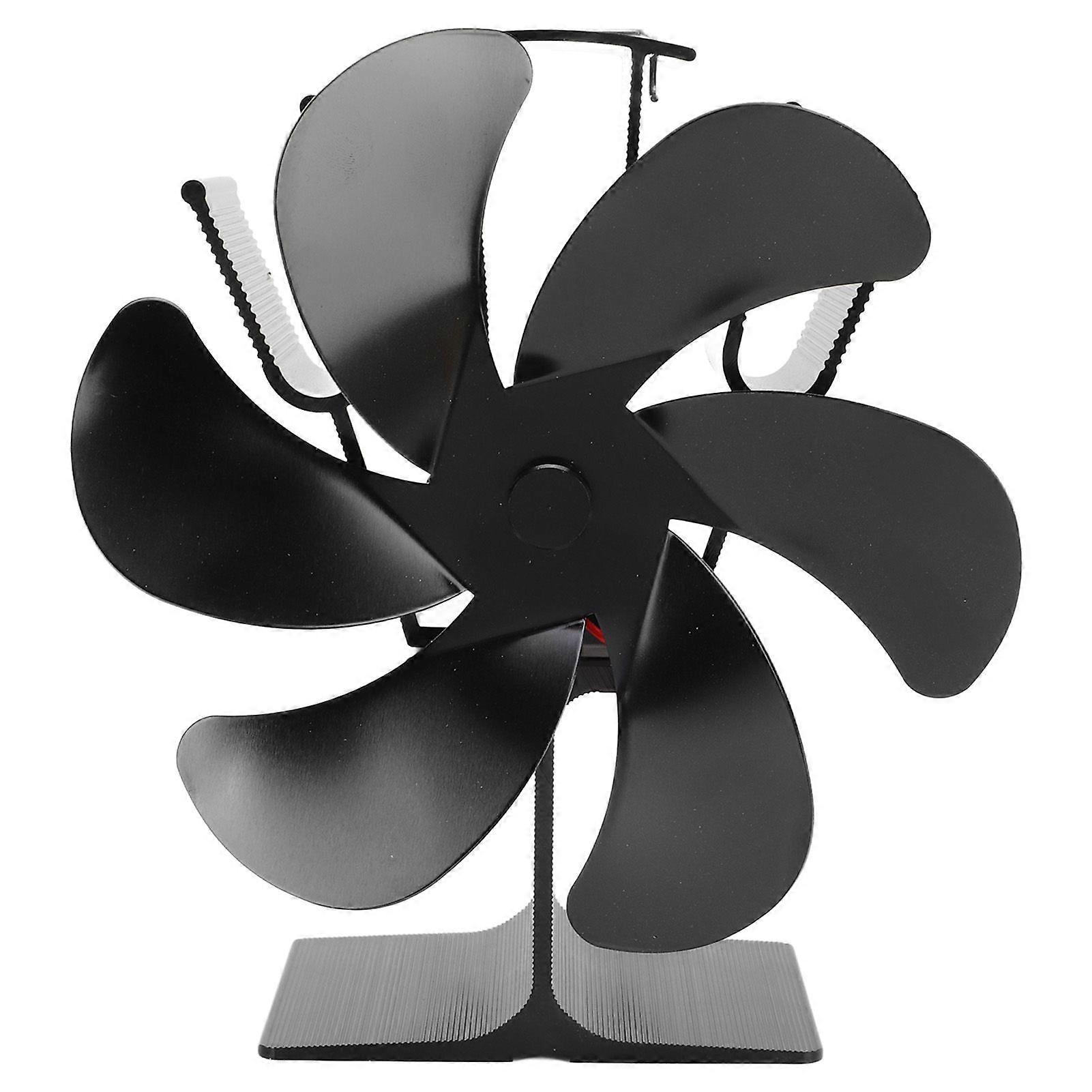 6 Blades Heat Powered Stove Fan Self Starting High Temperature Resistant Fireplace Fan LT385 4 Black 165mm Diameter