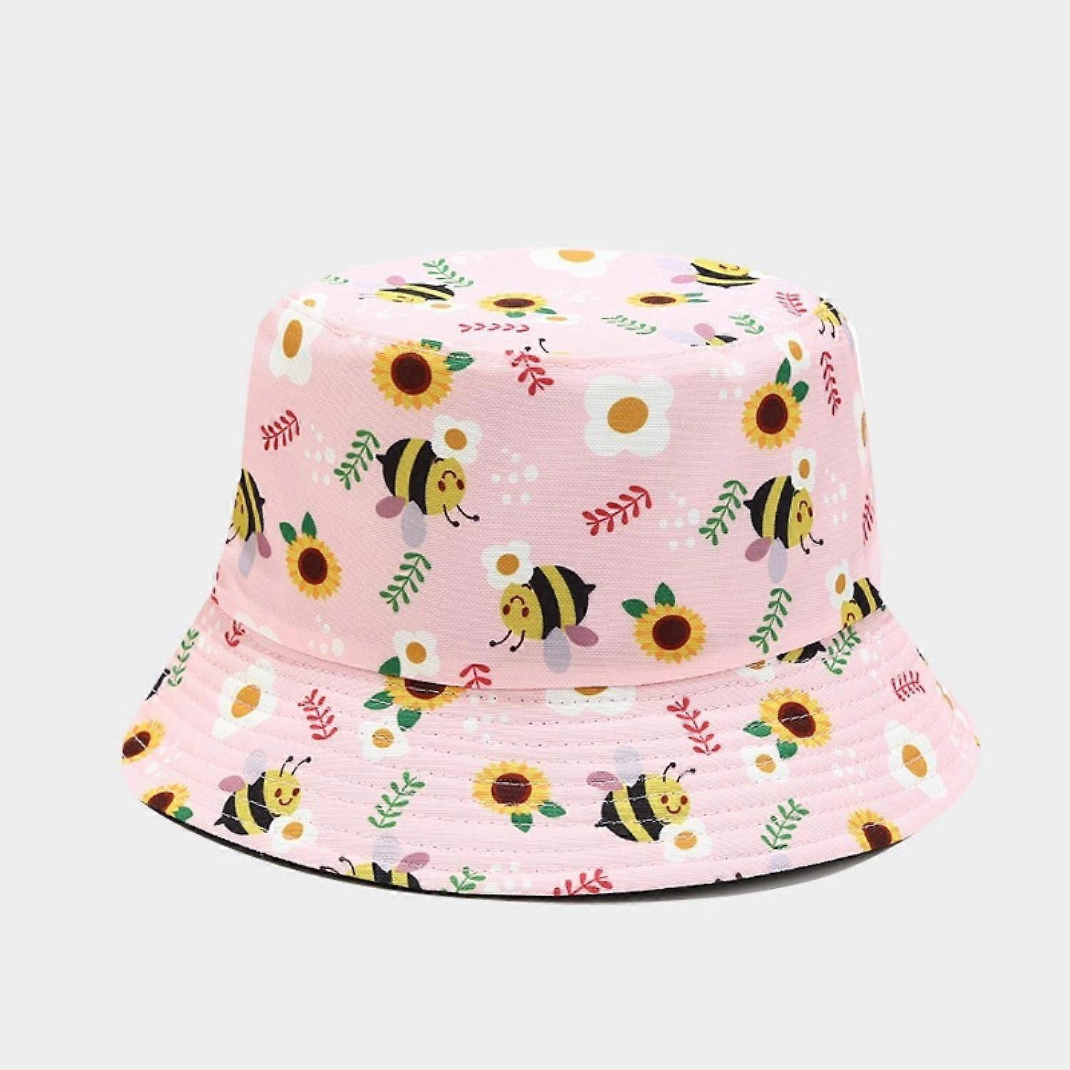 Cute Bucket Hat Beach Fisherman Hats for Women, Reversible Double-Side-Wear