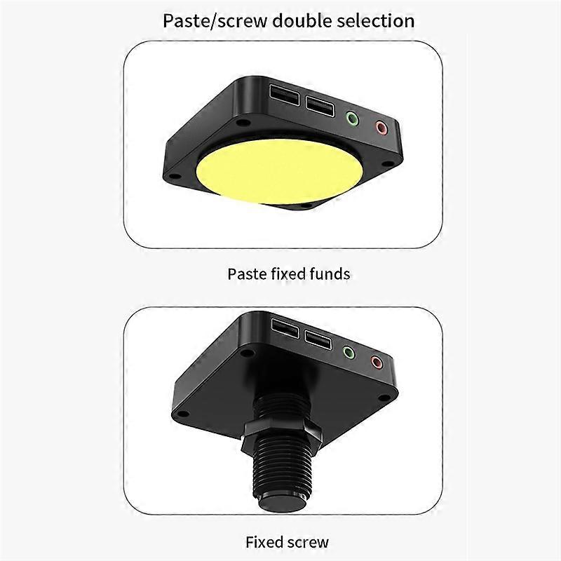 Computer Desktop Power Switch External PC Host Power Supply On/Off Push Button Switch, Dual USB Ports