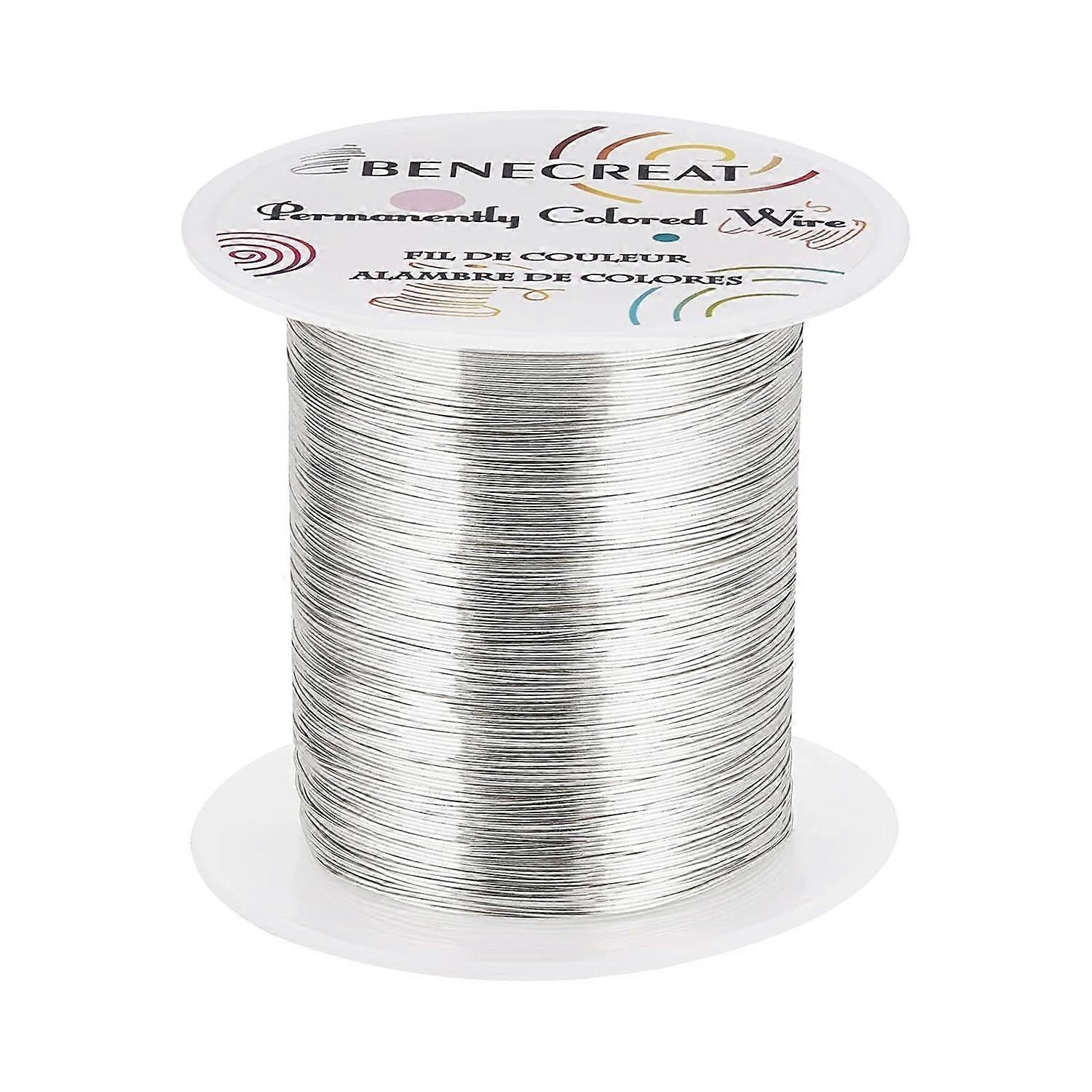 26 Gauge 131 Yards Tarnish Resistant Silver Wire Jewelry Beading Wire for Beading Wrapping and Other Jewelry Craft Making