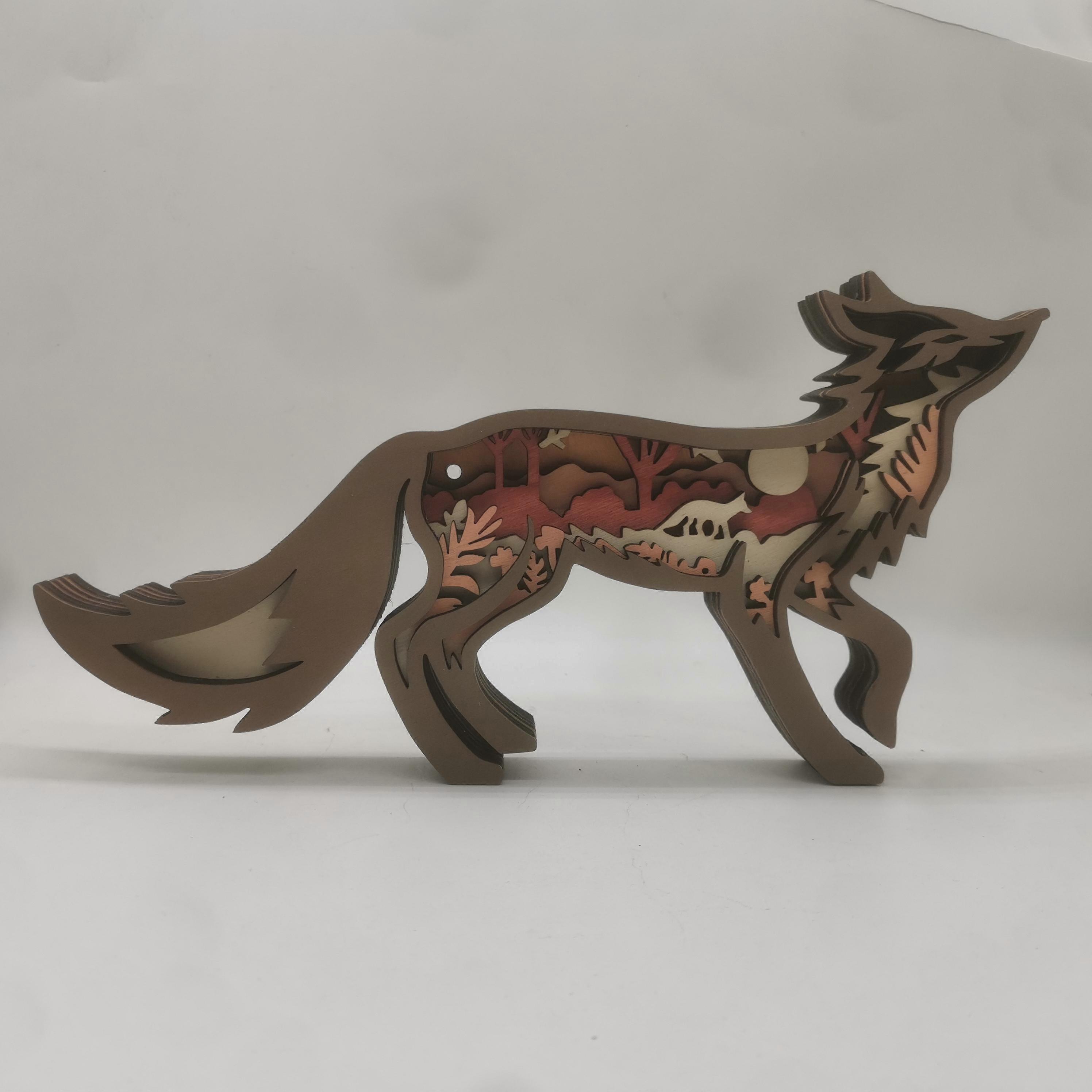 家と休日のためのスタイリッシュな木製フォックスライト