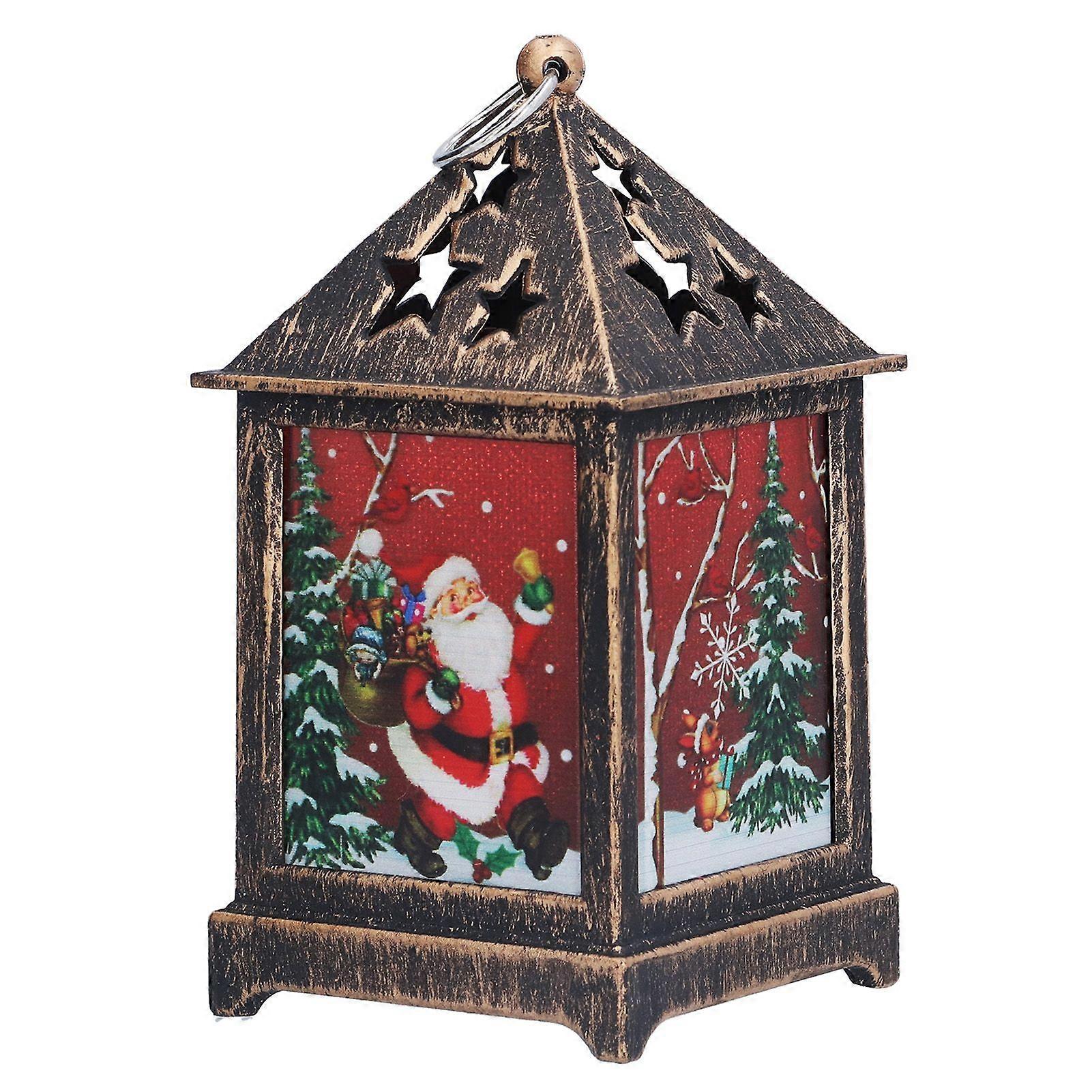 Christmas Lantern Battery Operated LED Simulated Flame Flashing Lights for Home Decoration Christmas Tree