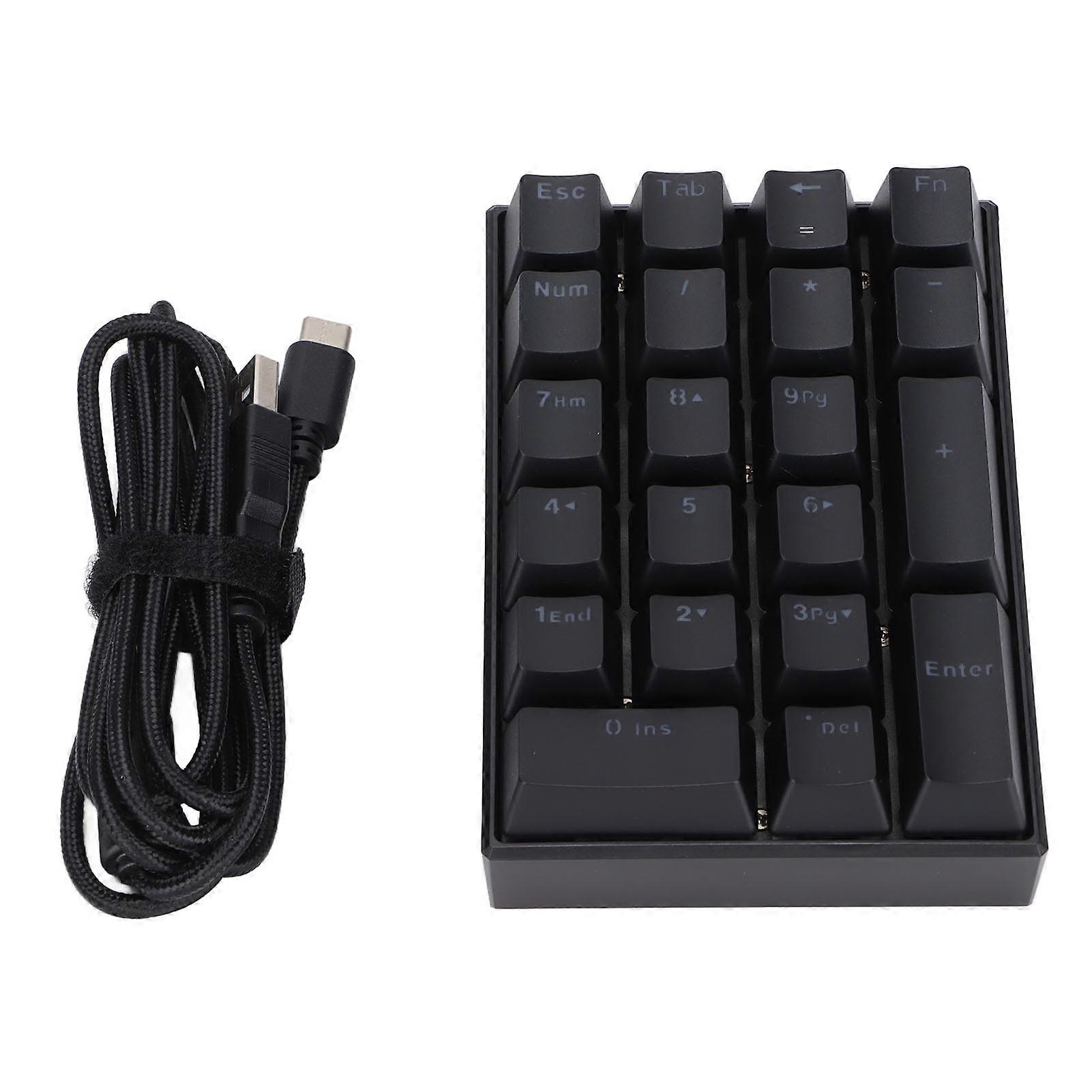 Wired Keyboard Stepped Keycap Fadeless Durable Backlit 21 Keys LED Mechanical Keyboard