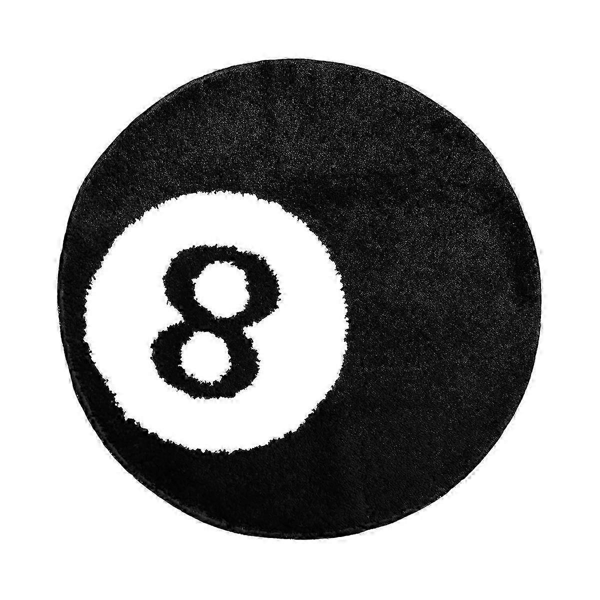 Tapete de 8 Bolas - Tapete Branco e Preto de 24 Polegadas - Tapetes Legais e Tapetes Estéticos compatíveis com Quarto e Sala de Estar